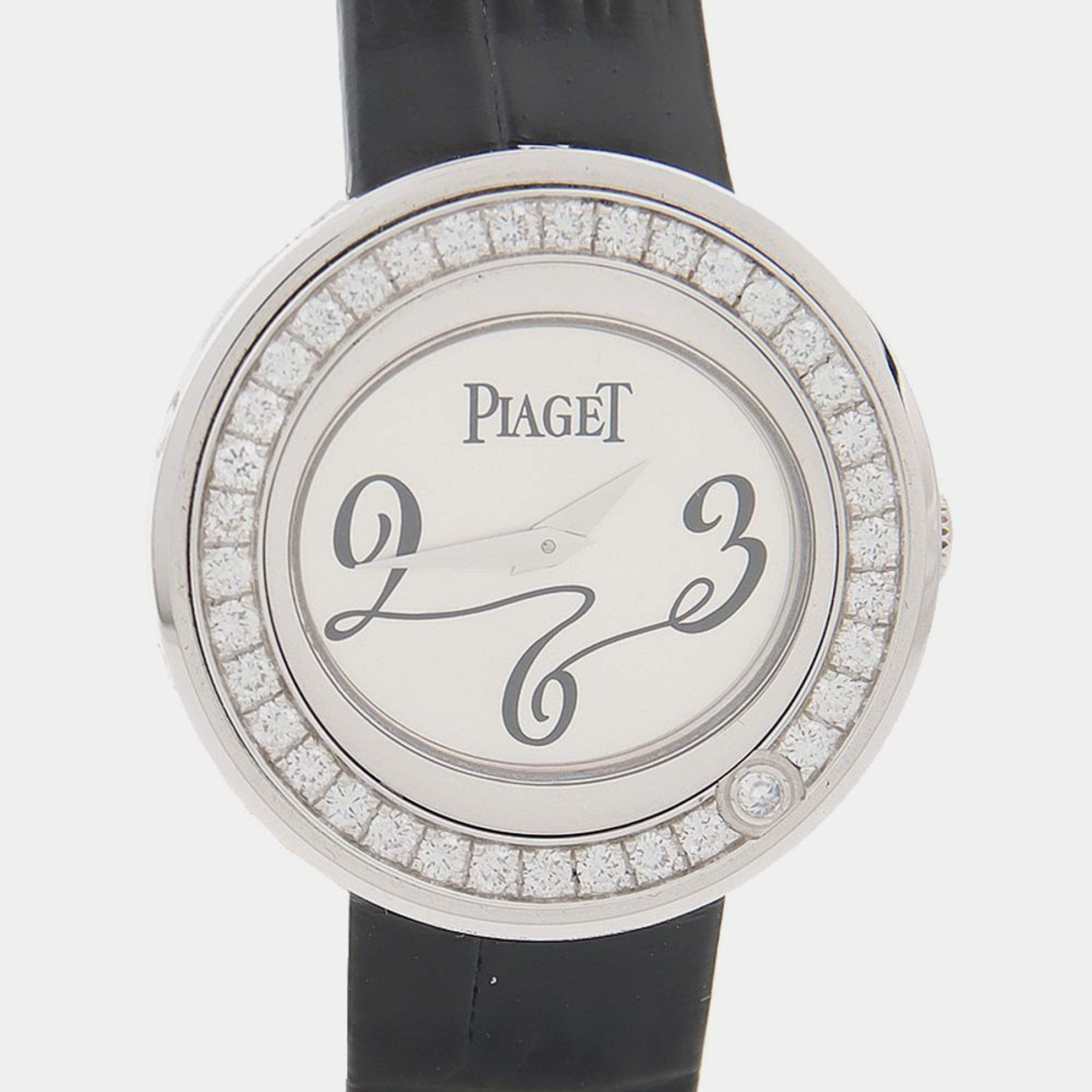 Pre Owned Piaget Possession Diamond G0A30107 Quartz White Gold Stainless Steel Women's Wristwatch 28.5 mm