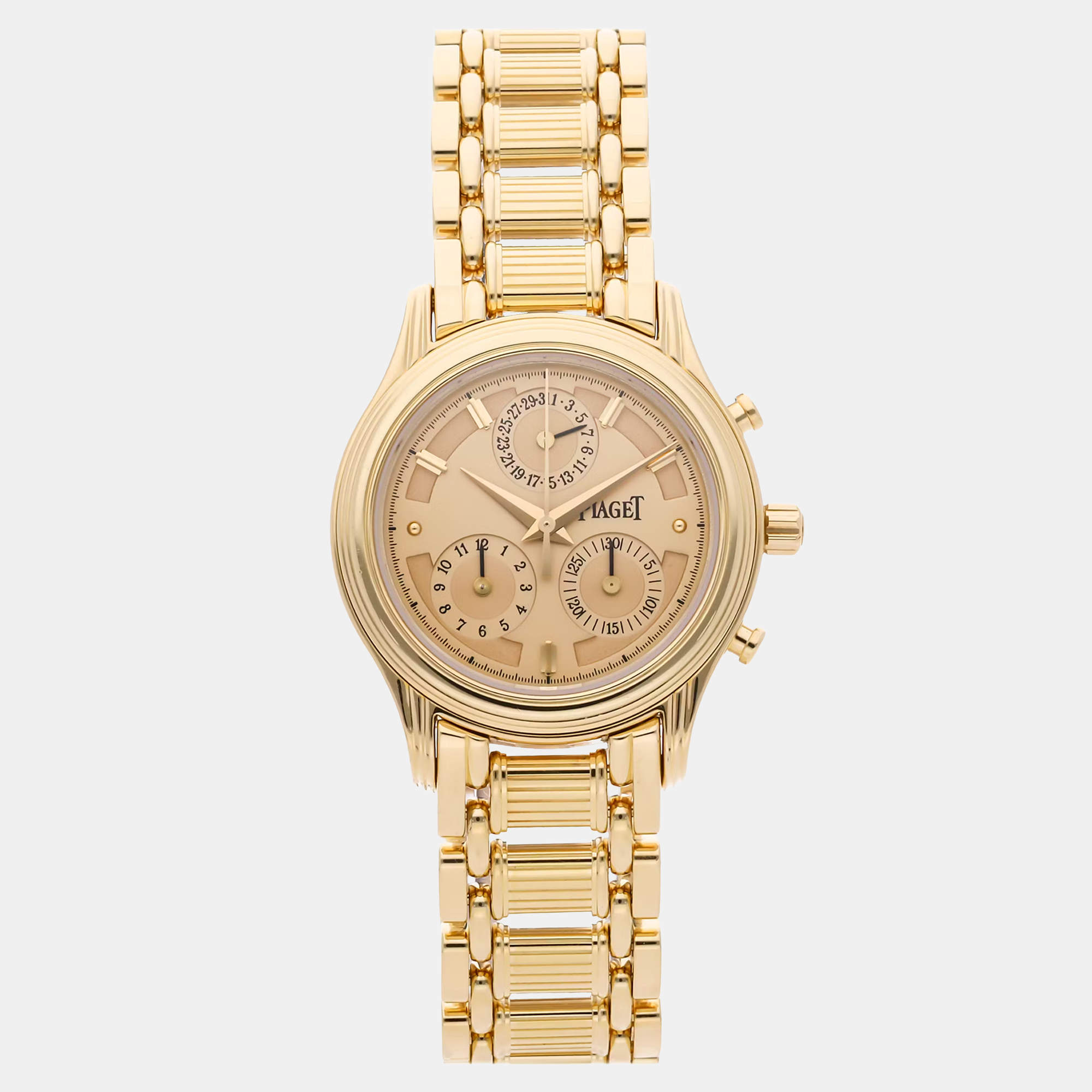 Pre Owned Pre-Owned Piaget Haute Complications G0A19093 Champagne Quartz 18k Yellow Gold Men's Wristwatch 29 mm