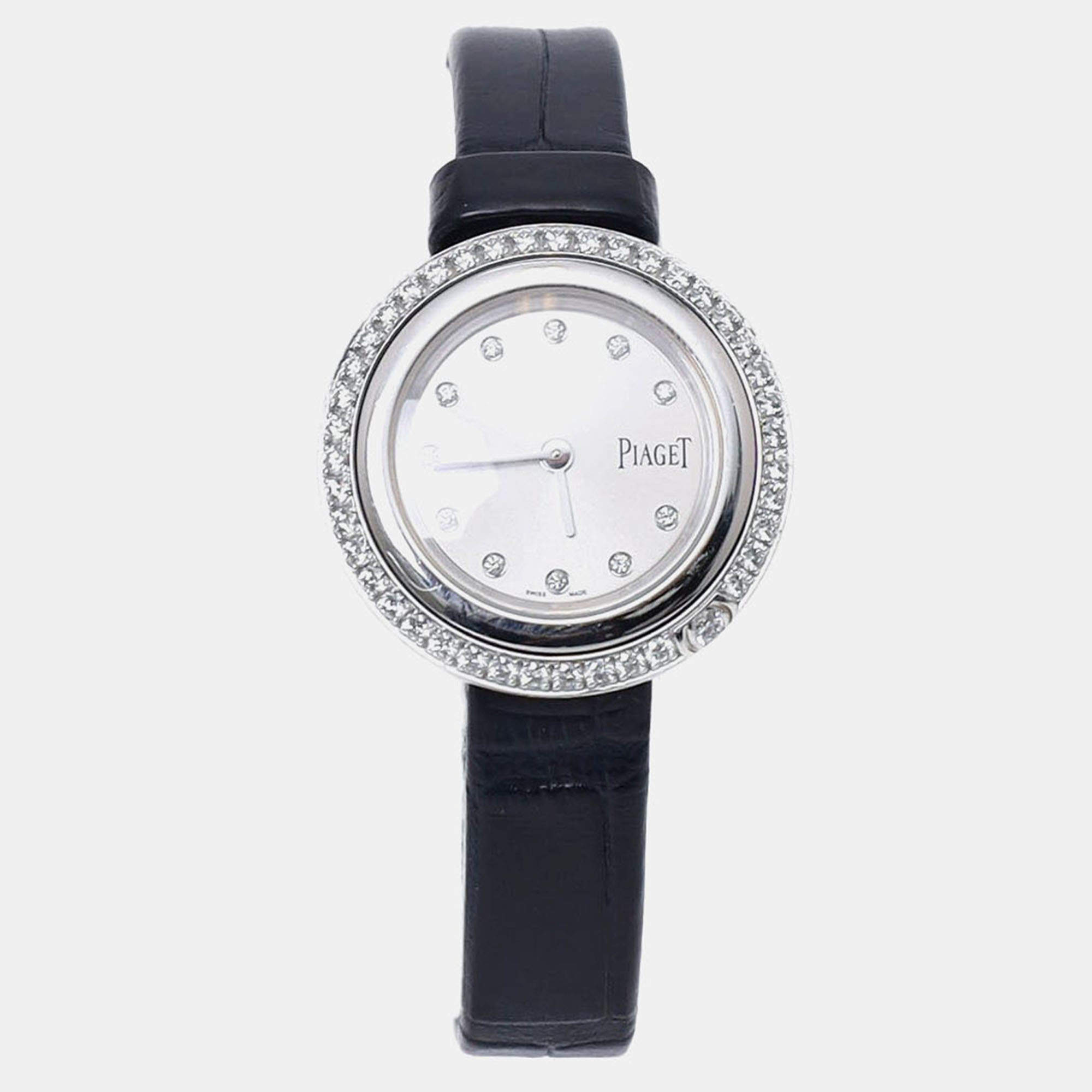 مملوكة مسبقًا Piaget Possession Quartz Silver 18k White Gold Women's Wristwatch 29 mm