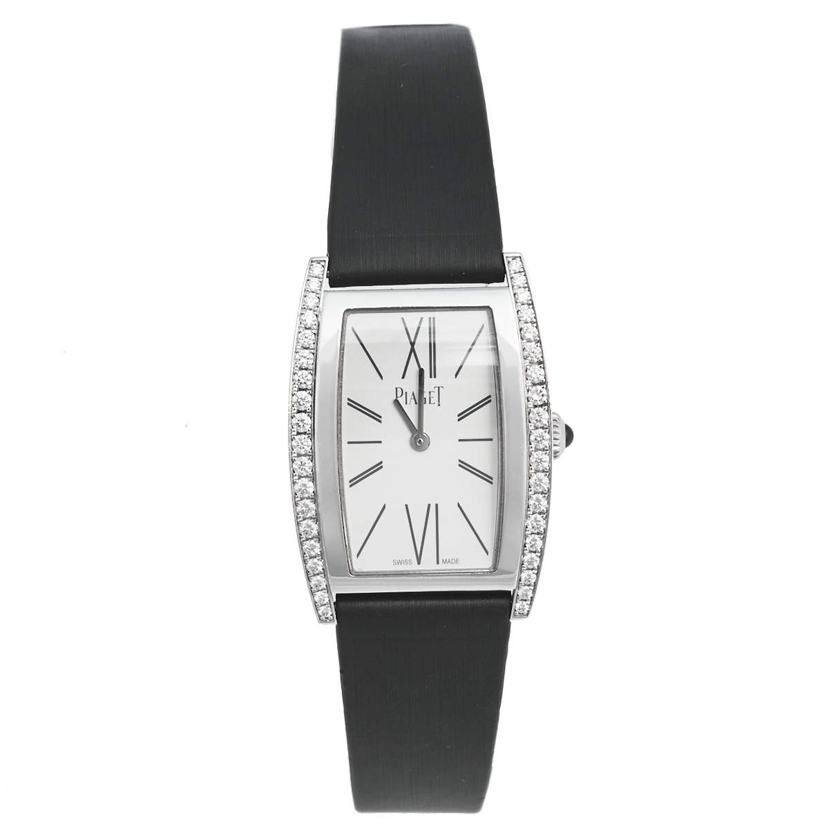Pre Owned Piaget Silver 18k White Gold Diamond Satin G0A39189 Women's Wristwatch 27 mm