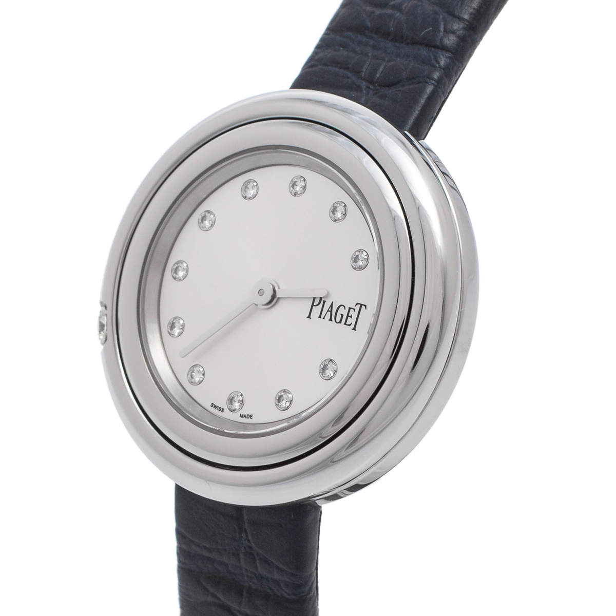 Piaget Silver Stainless Steel Alligator Possesion GOA43080 Women s