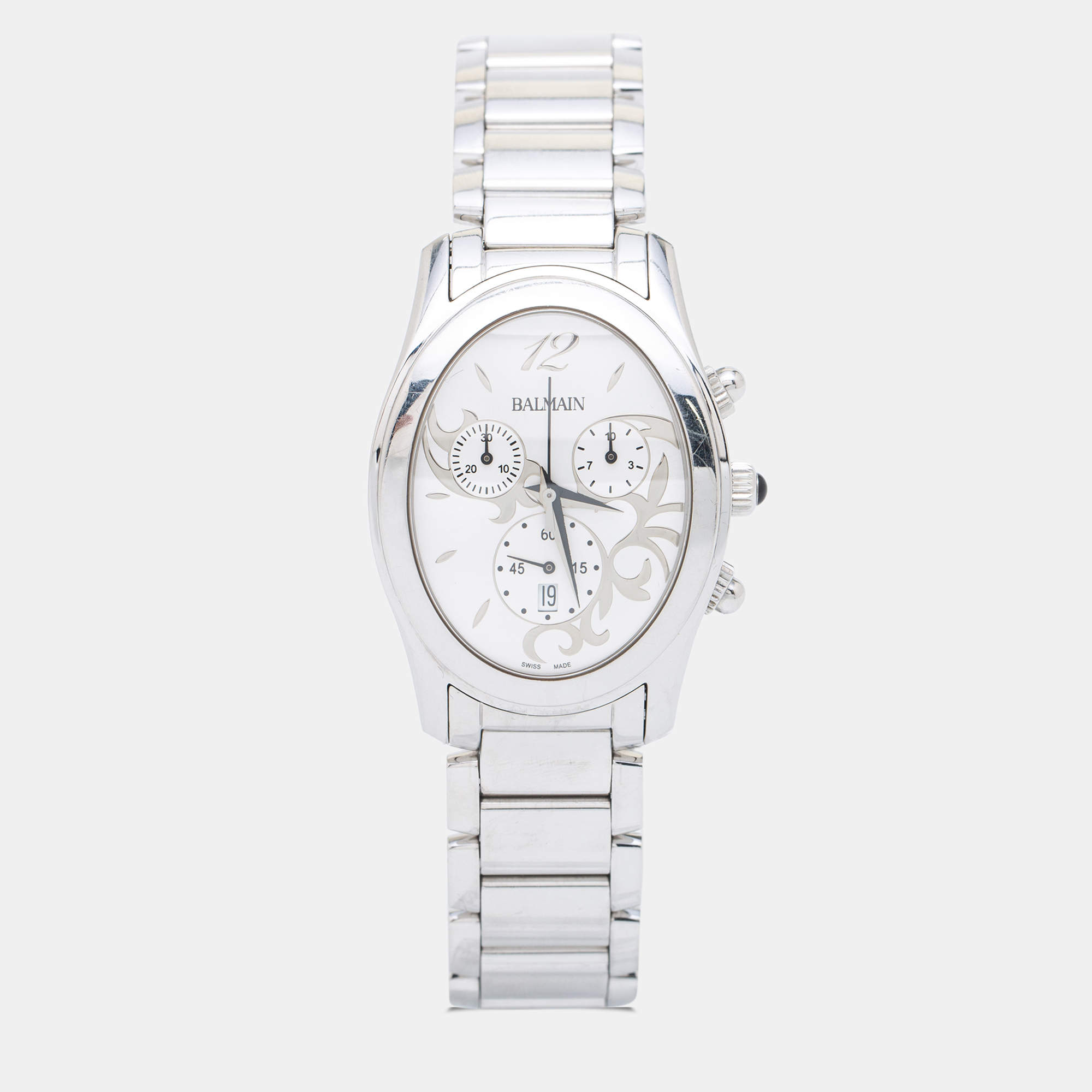 Pre Owned Balmain Silver Stainless Steel 5471 Women's Wristwatch 33 mm