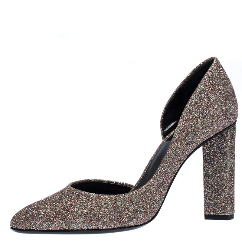 Pierre Hardy Multicolor Glitter Fabric D'orsay Pumps Size 38.5