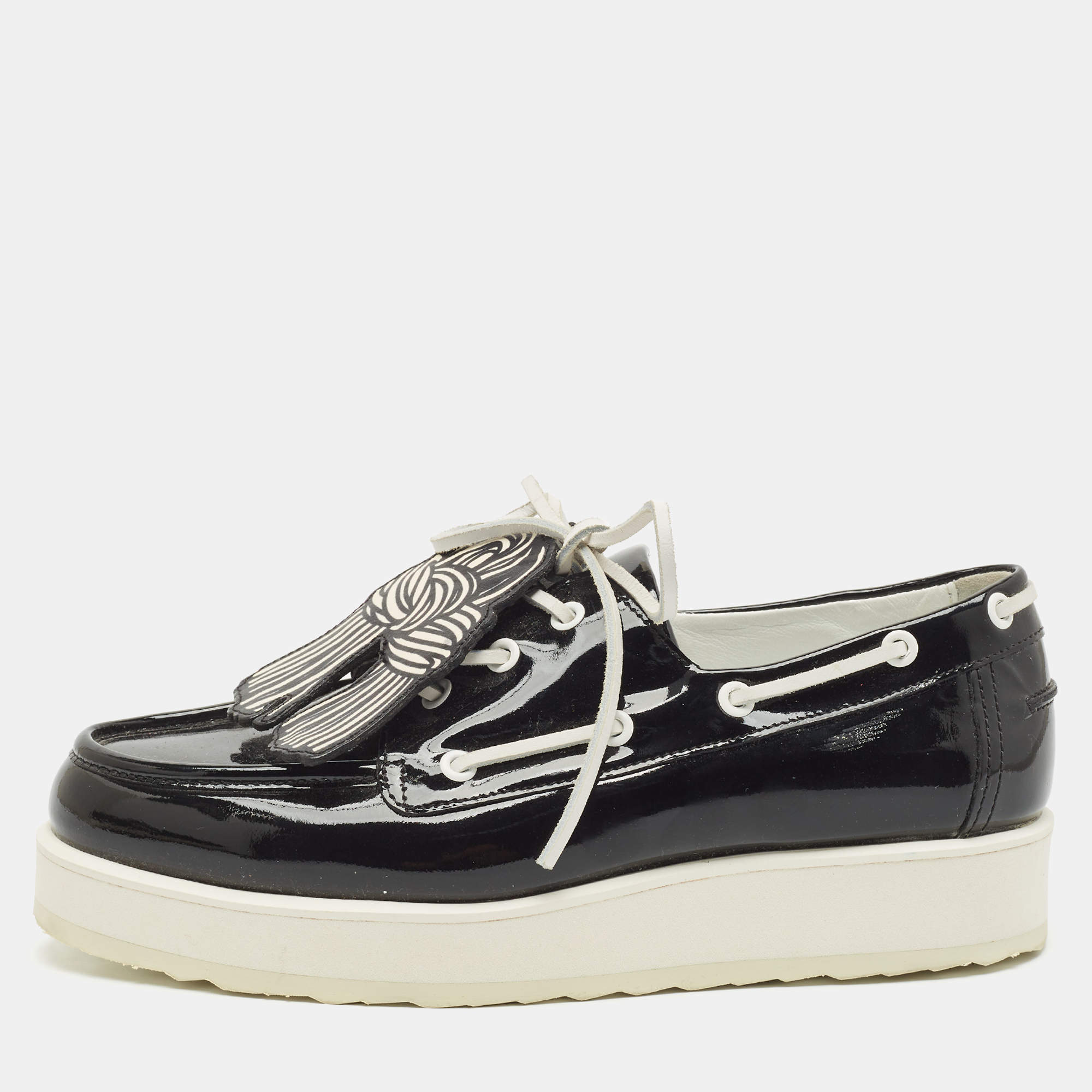 PIERRE HARDY Black Patent Leather Loafers Size 38