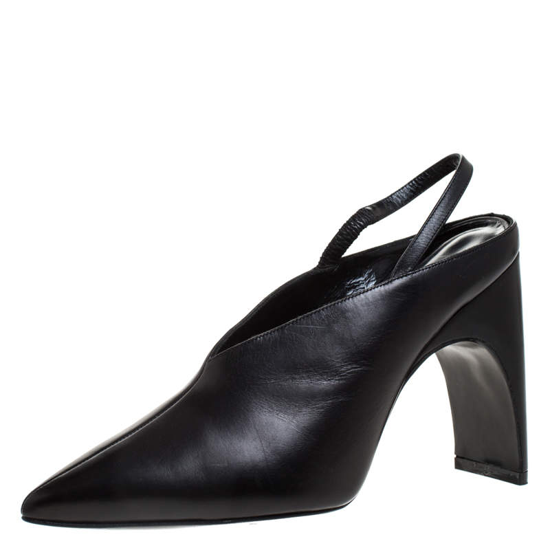 Pre Owned Pierre Hardy Black Leather Jessie Slingback Pumps Size 38.5