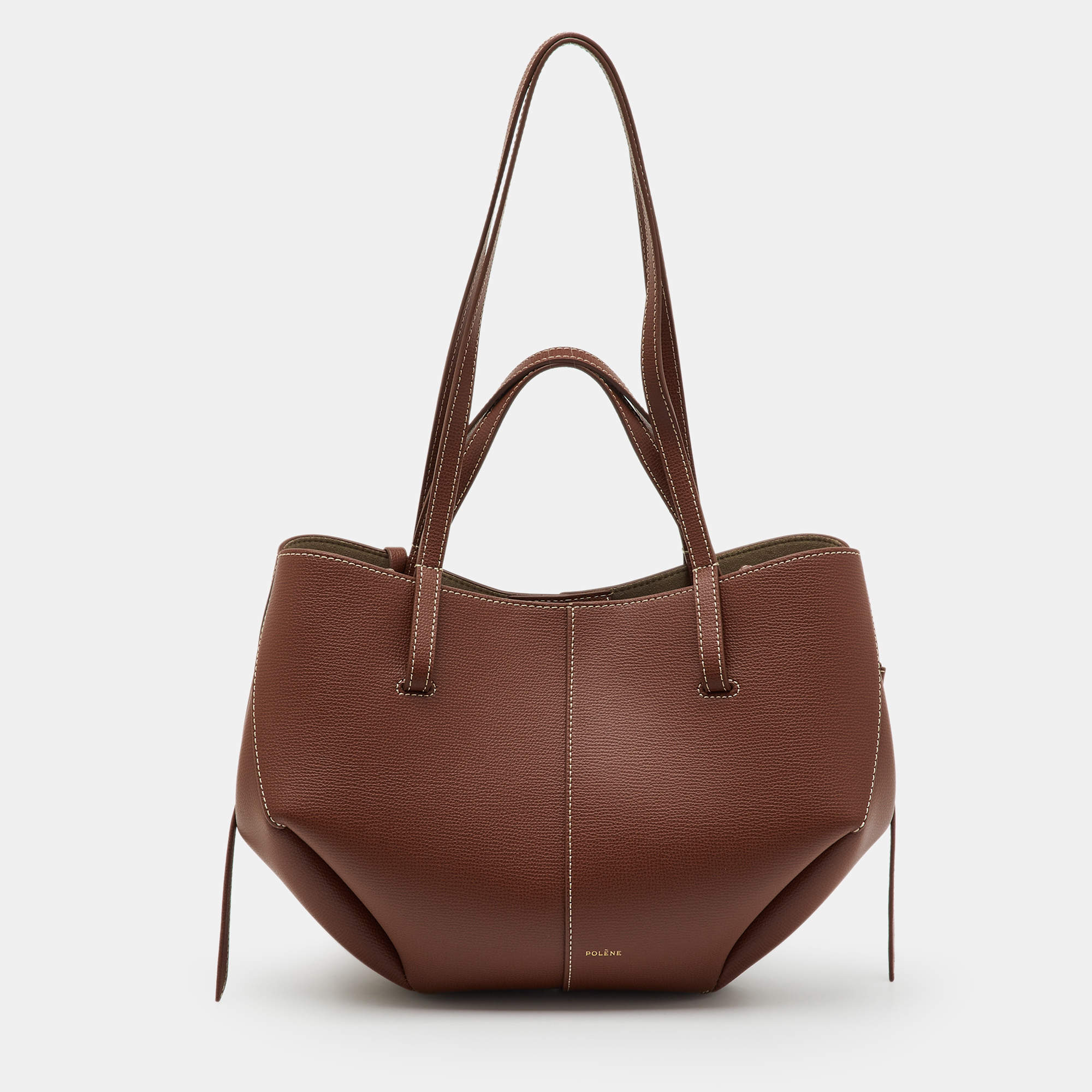 مملوكة مسبقًا Polene Brown Leather Cyme Mini Tote