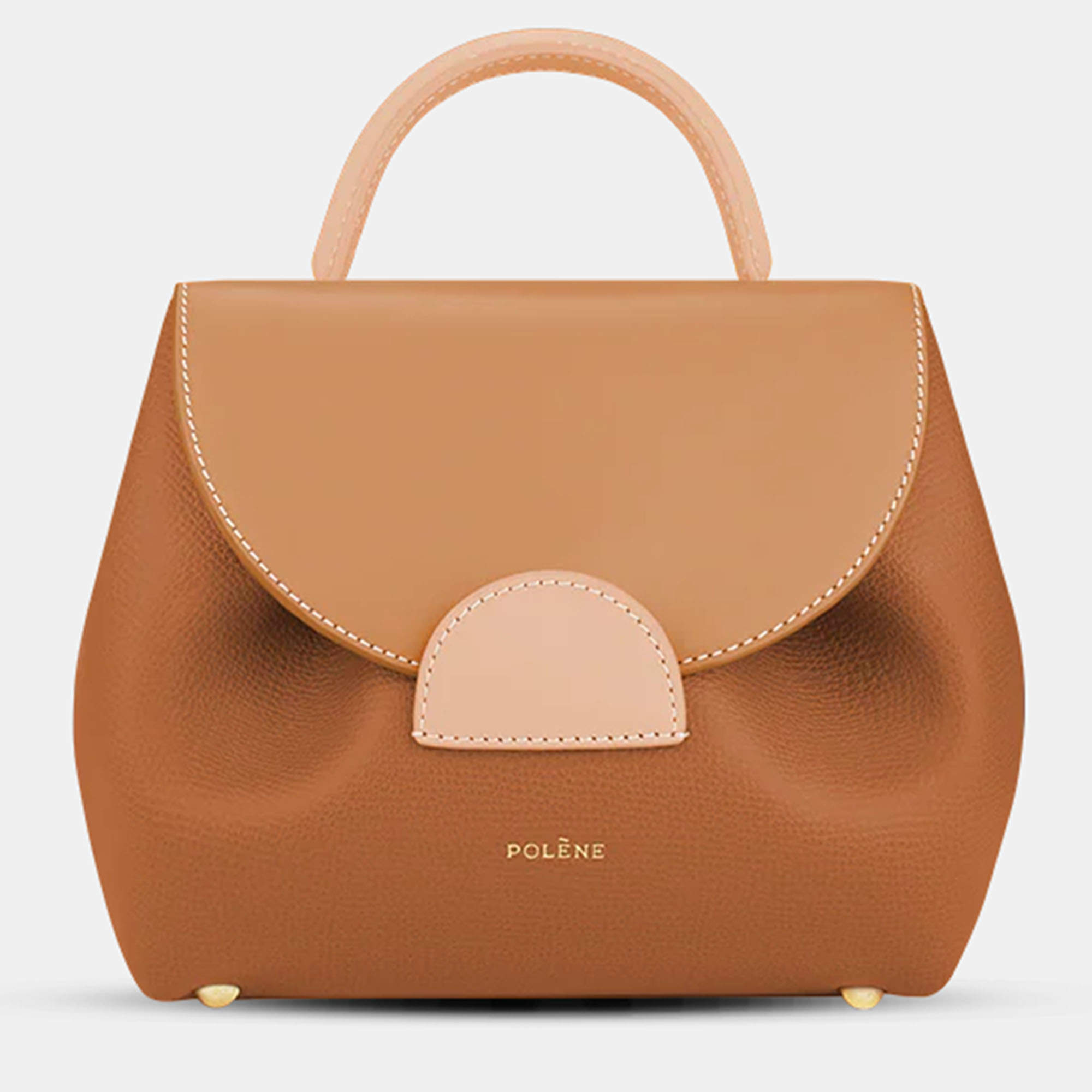 Pre Owned Polene Numero-un-nano Camel Trio Edition Calfskin Handbag