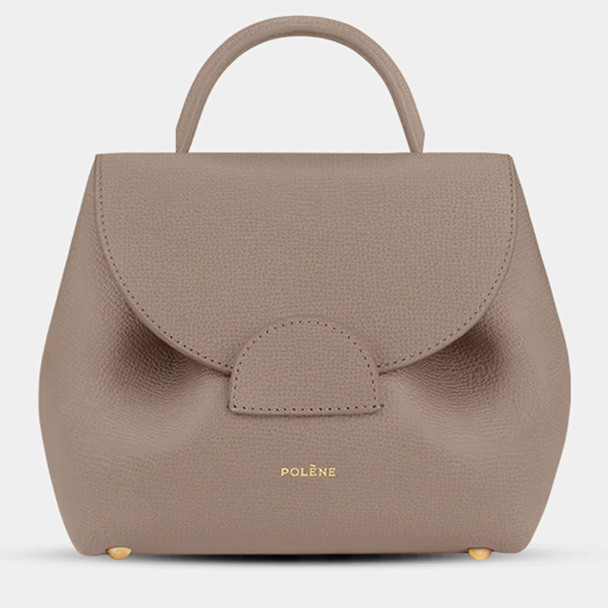 Pre Owned Polene Numero-un-nano Grained Taupe Edition Calfskin Handbag