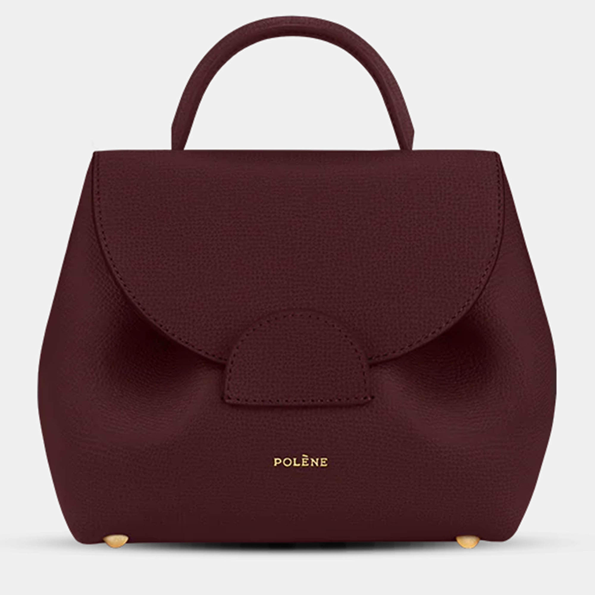 Pre Owned Polene Numero-un-nano Bordeaux Graine Edition Calfskin Handbag