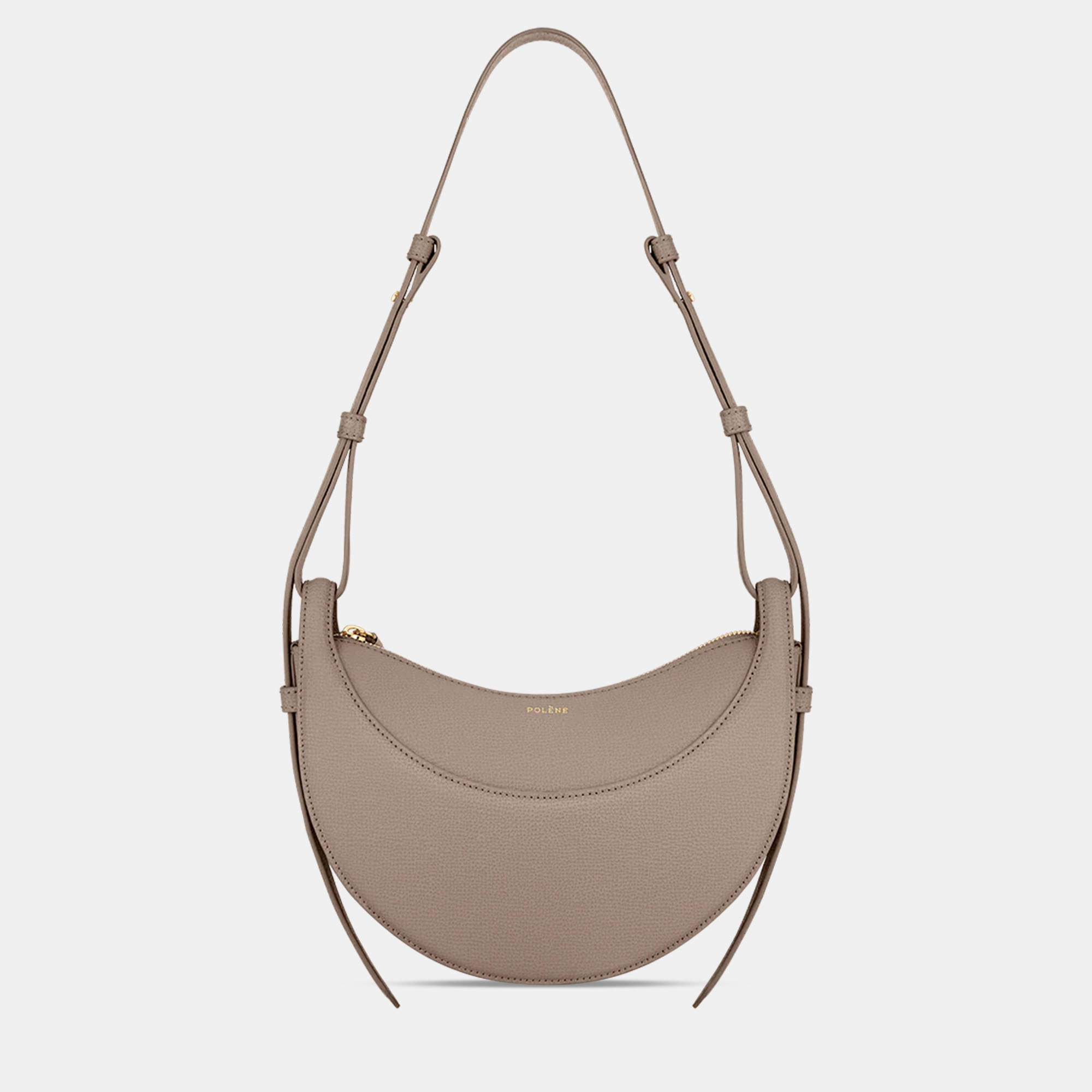 Pre Owned Polene Numero-Dix Grained Taupe Edition Calfskin Handbag