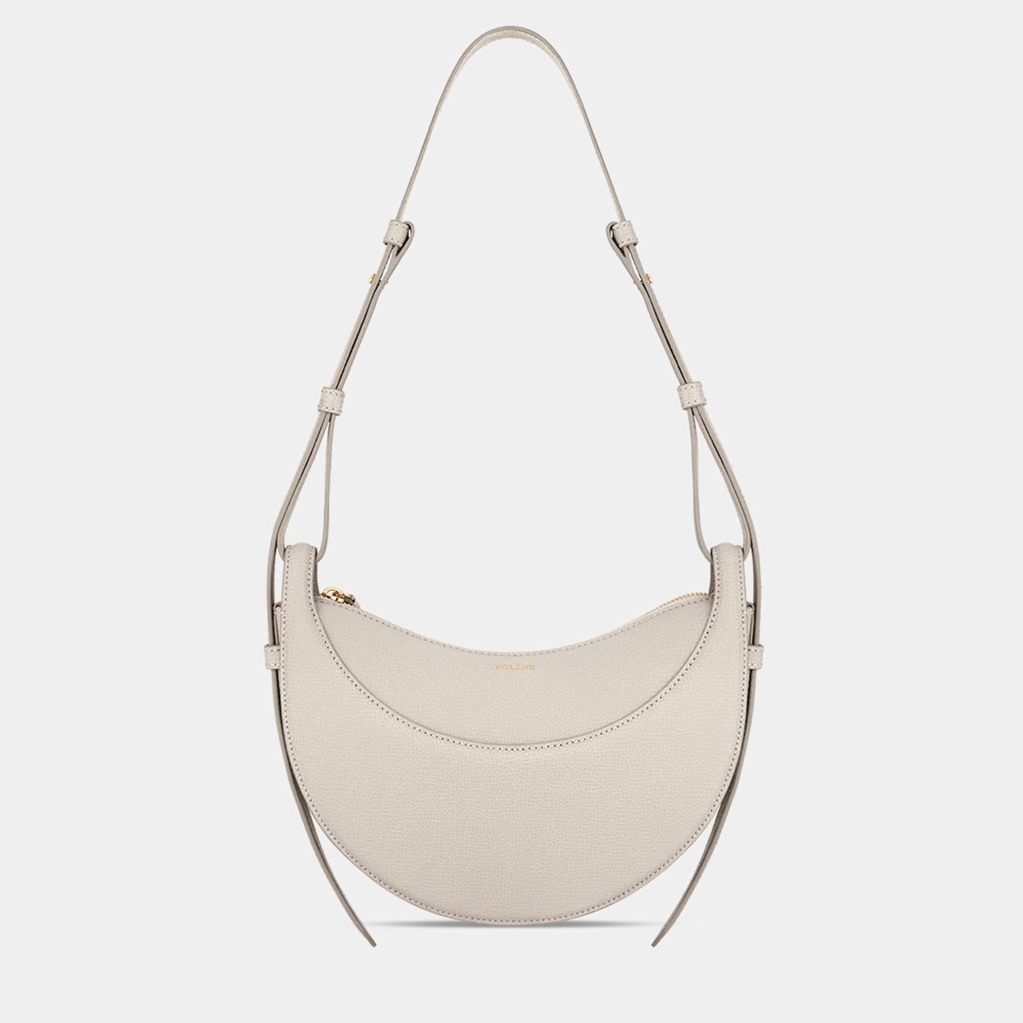 Pre Owned Polene Numero-Dix Grained Chalk Edition Calfskin Handbag