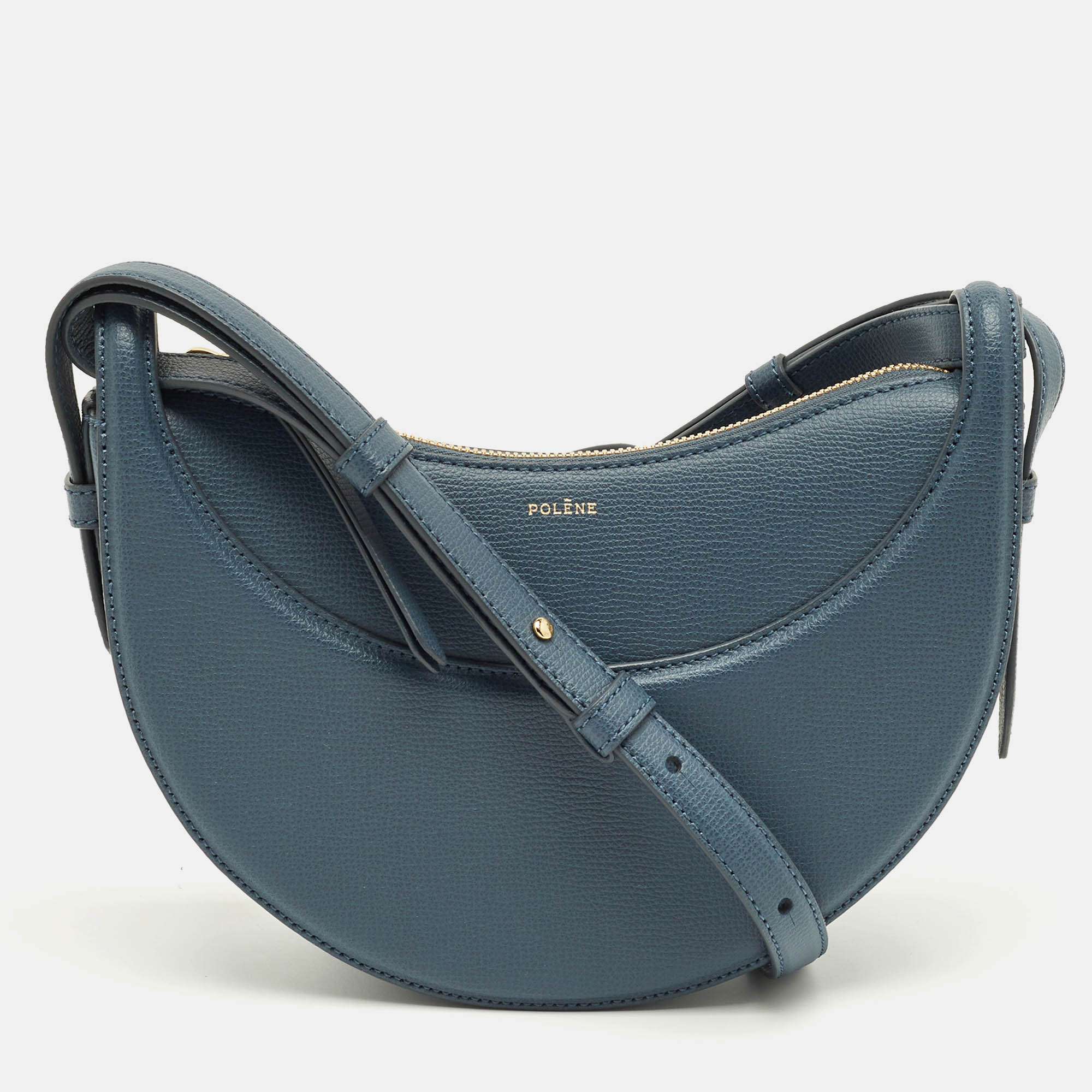 Pre Owned Polène Midnight Blue Leather Numero Dix Shoulder Bag