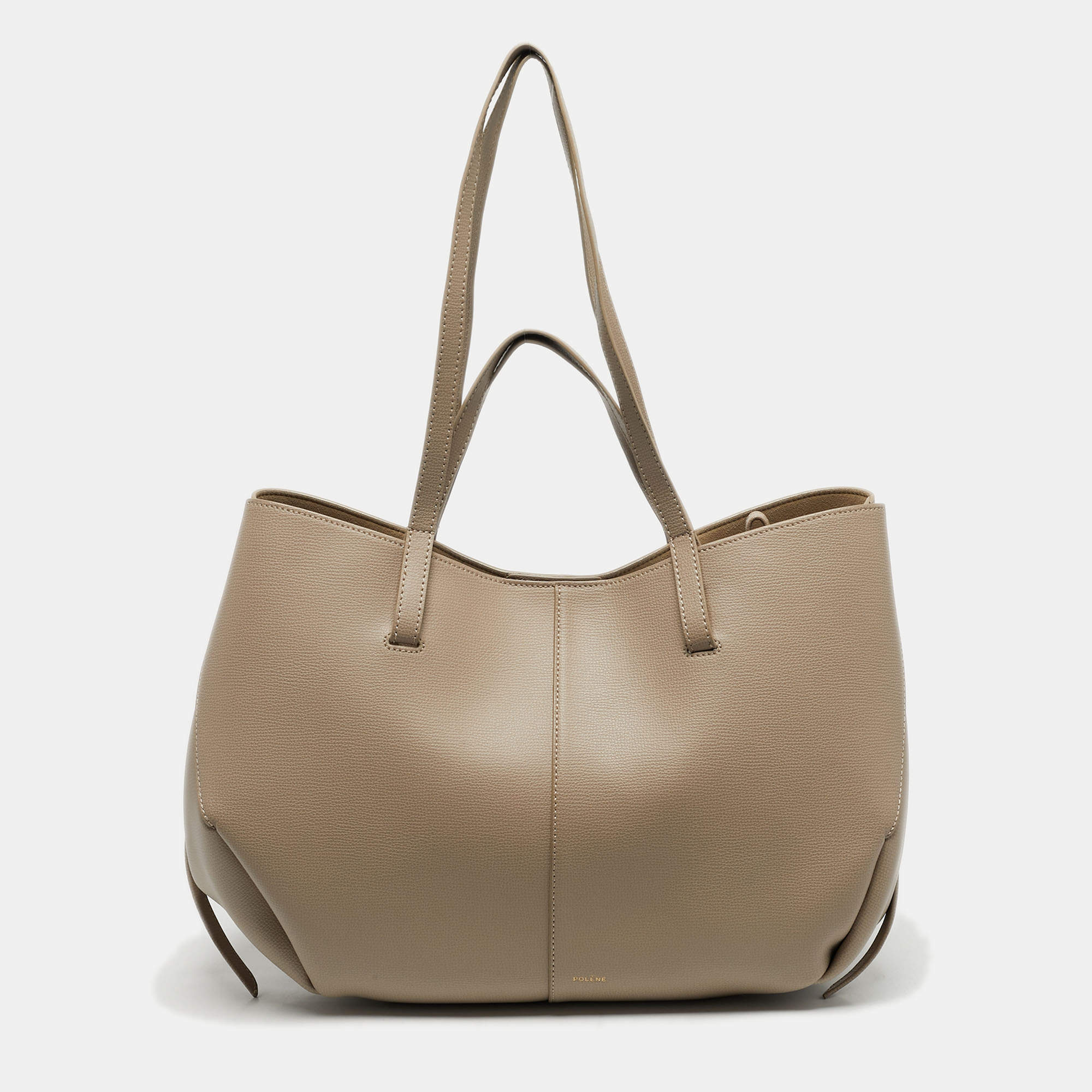 مملوكة مسبقًا Polène Cyme Beige Leather Tote