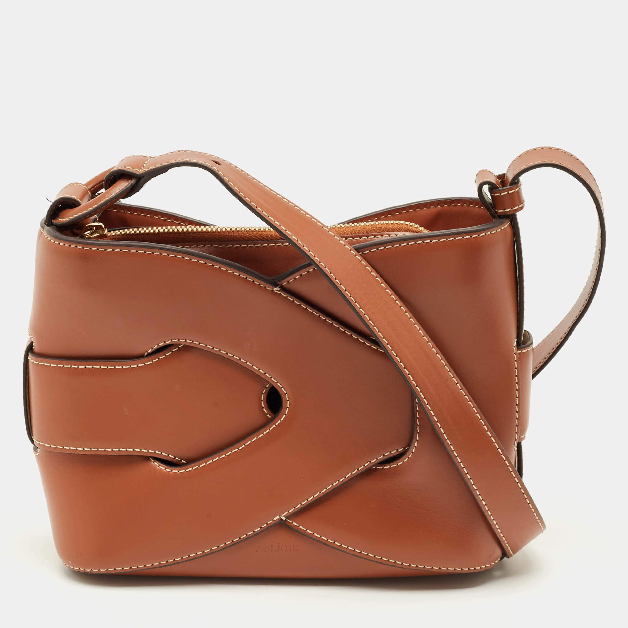 Pre Owned Polene Brown Leather Nodde Shoulder Bag
