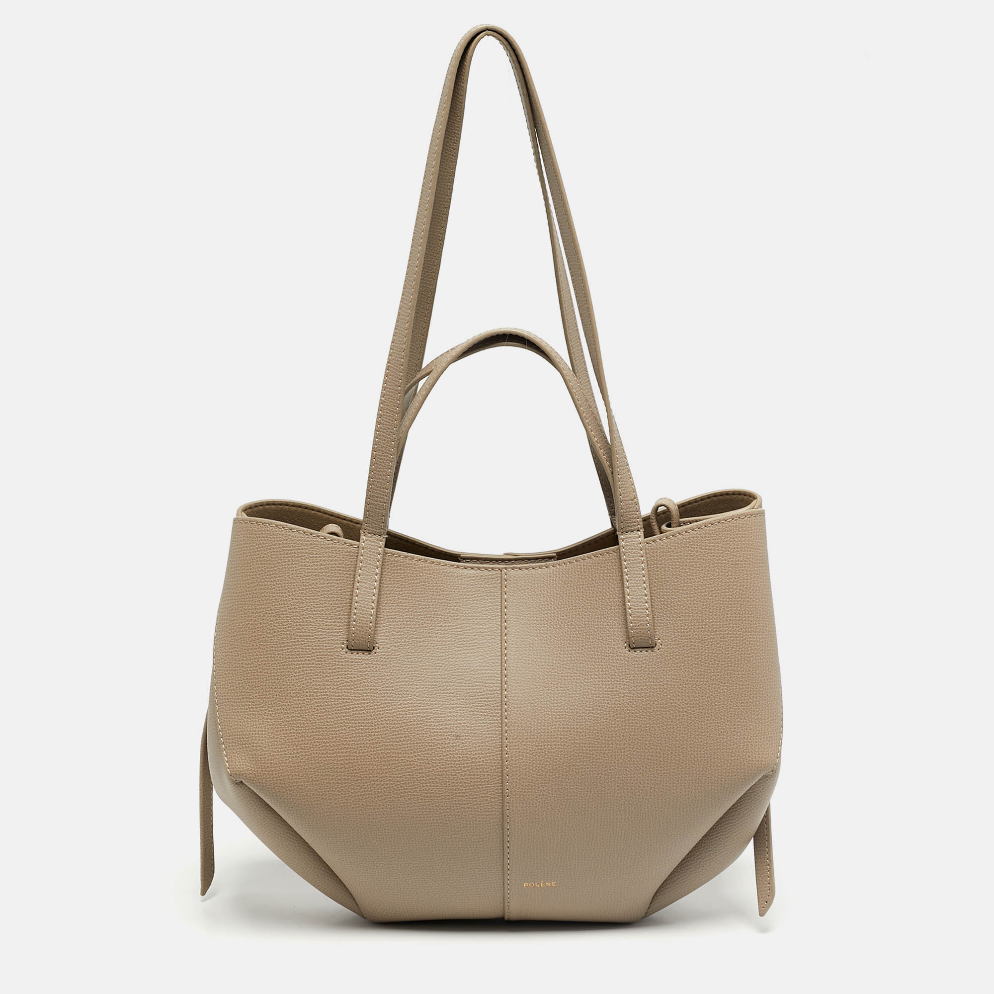 مملوكة مسبقًا Polene Beige Leather Mini Cyme Tote
