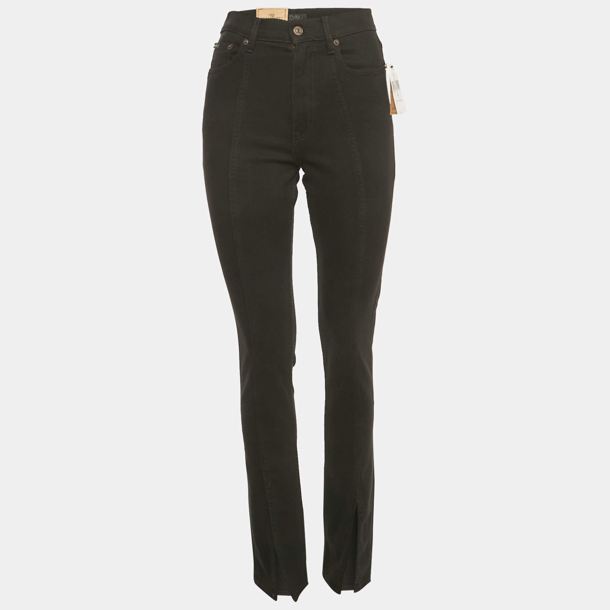 Pre Owned بنطلون جينز مستقيم دينم أسود بولو رالف لورين مقاس صغير - خصر 26 بوصة