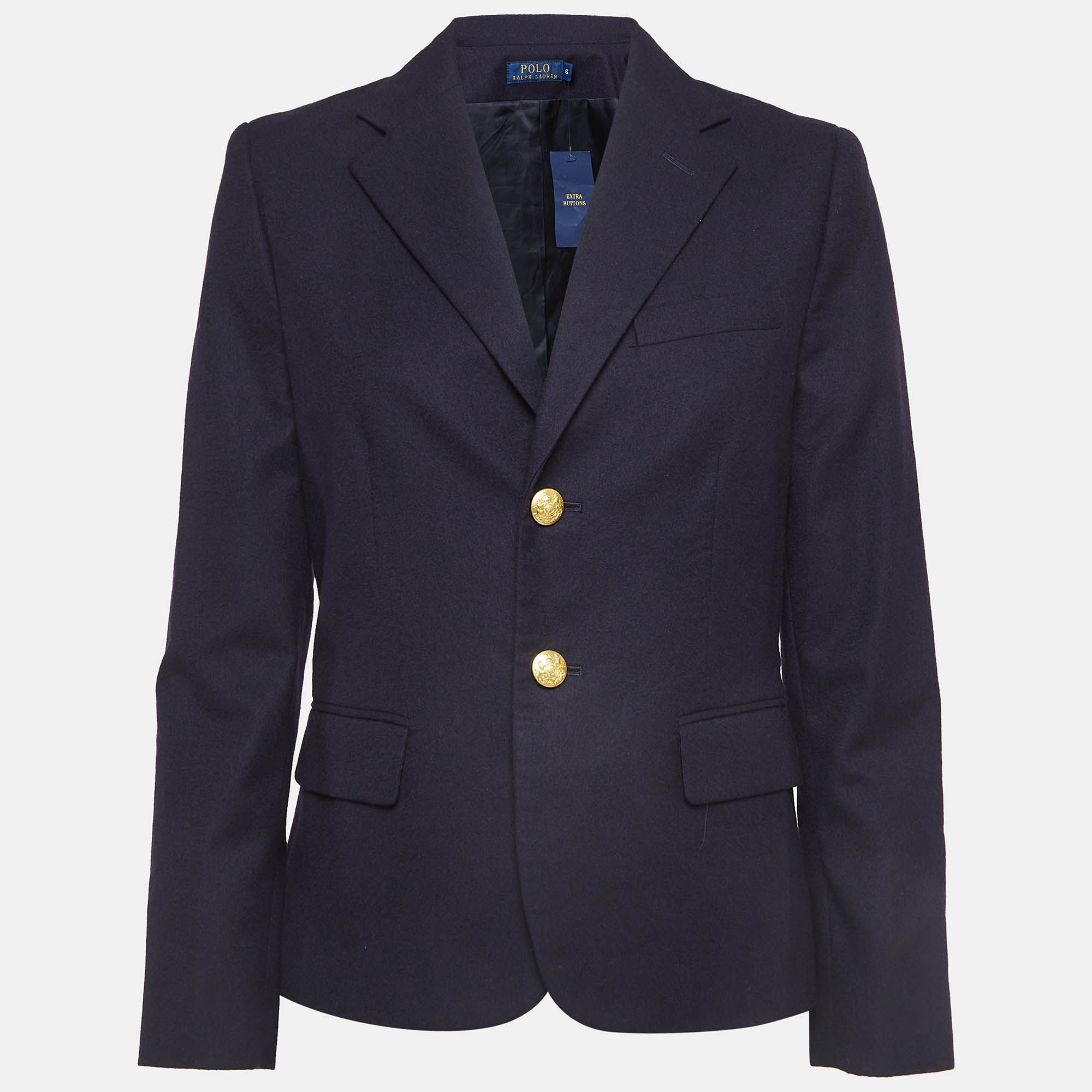 مملوكة مسبقًا Polo Ralph Lauren Navy Blue Wool Single Breasted Blazer M