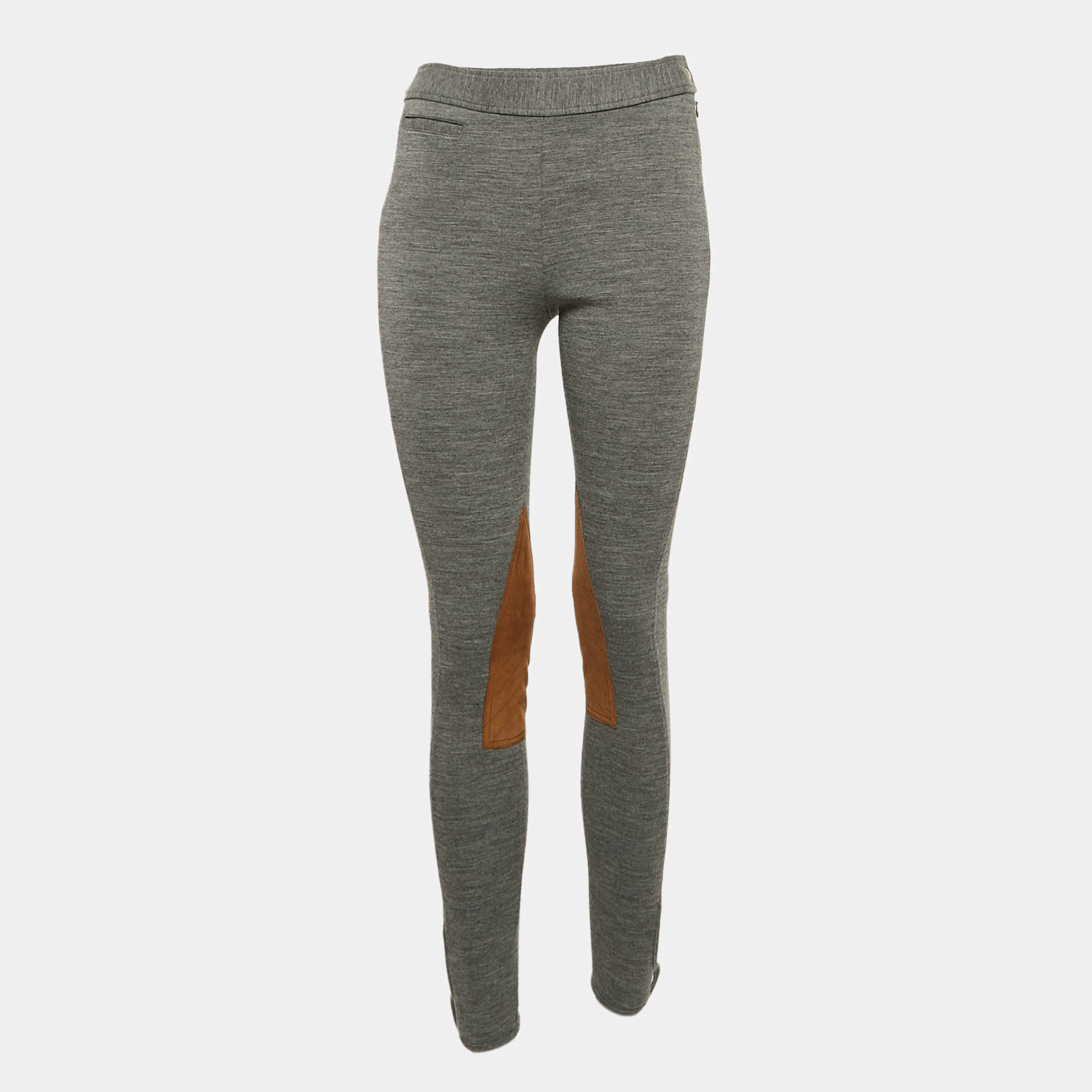 مملوكة مسبقًا Polo Ralph Lauren Grey Wool Blend Knit Breeches Pants S