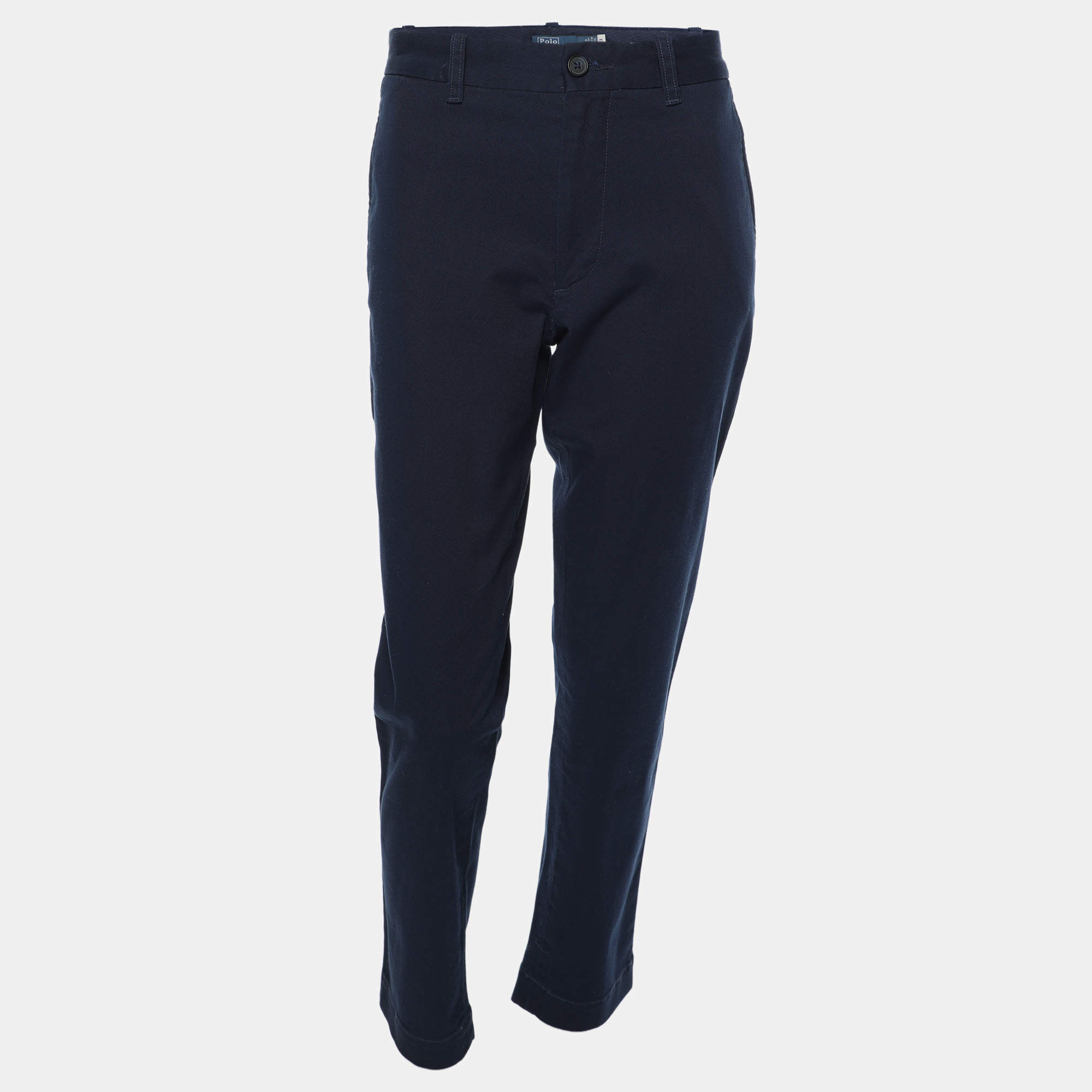 Polo Ralph Lauren Navy Blue Stretch Fabric The Slim Chino Trouser S