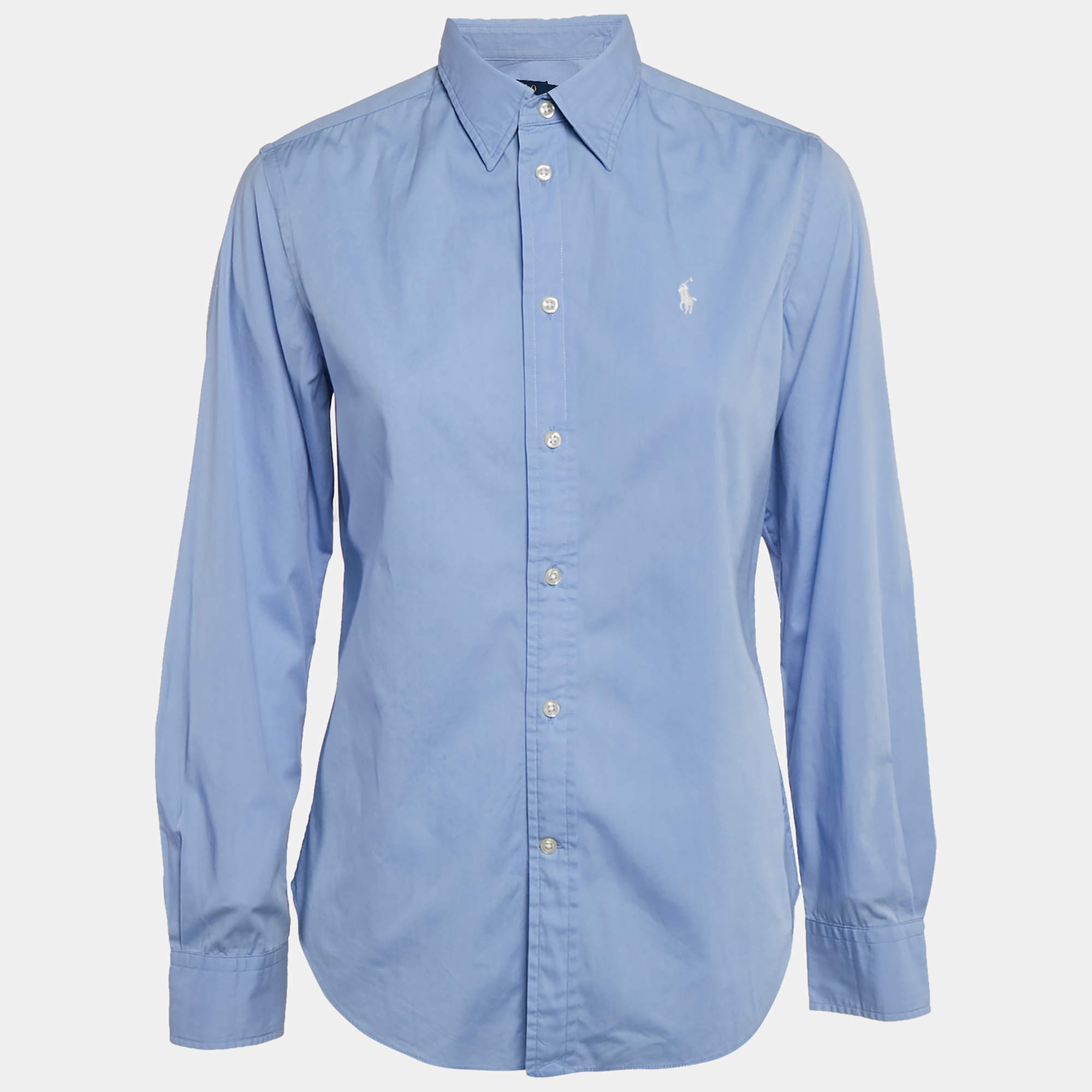 مملوكة مسبقًا Polo Ralph Lauren Blue Cotton Classic Fit Shirt S