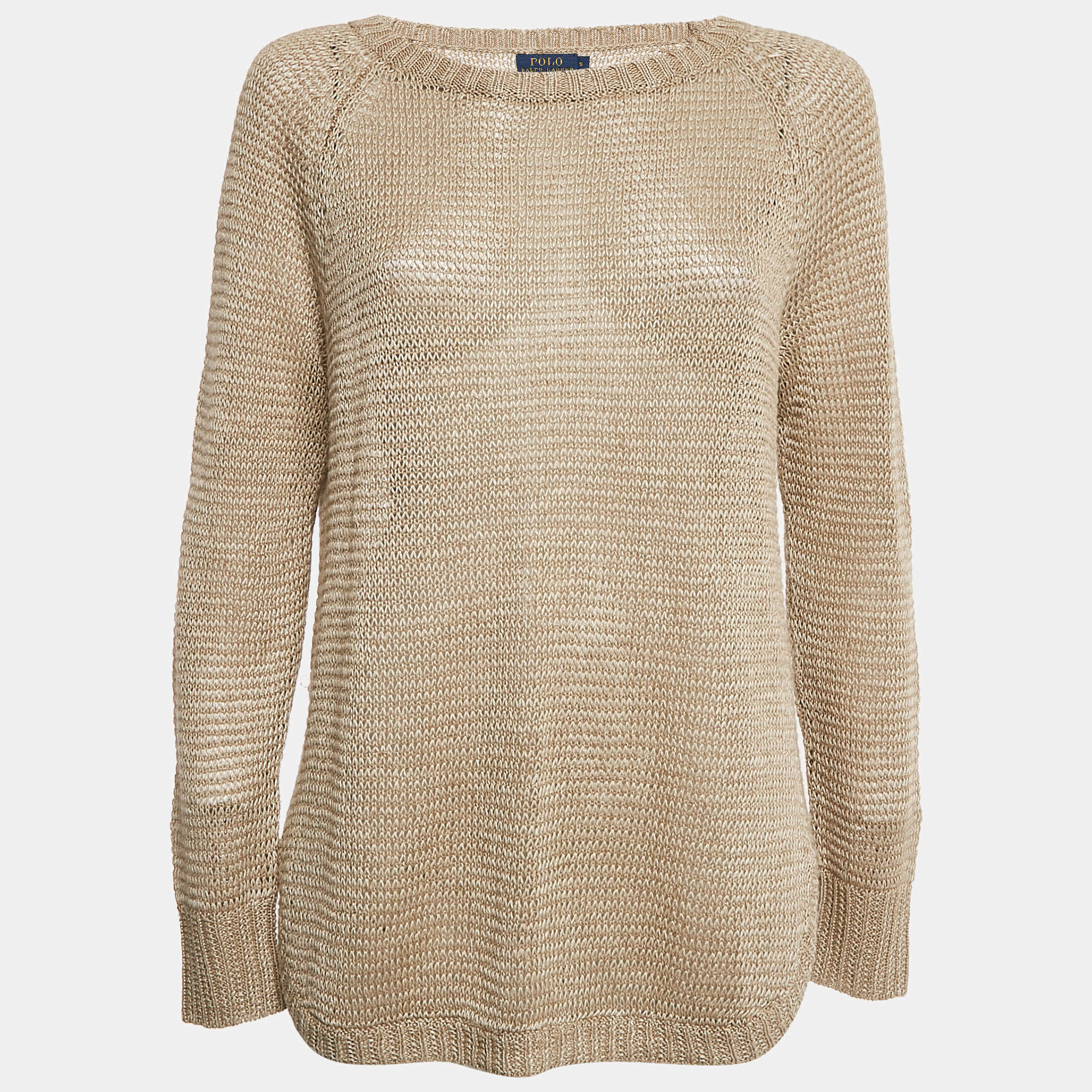 Polo Ralph Lauren Beige Linen Knit Sweater S