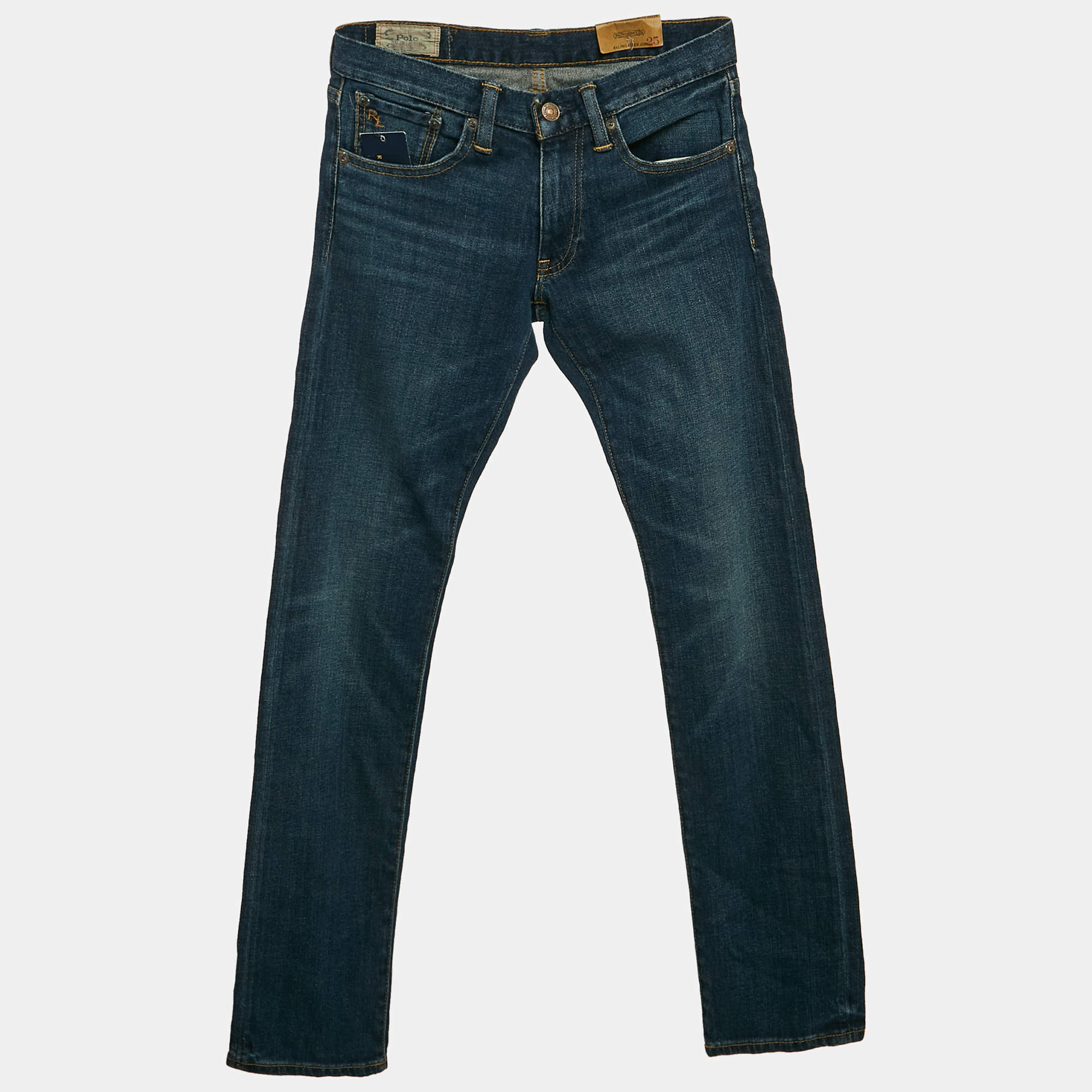 Pre Owned Polo Ralph Lauren Blue Denim Slim Fit Straight Leg Jeans S Waist 24"