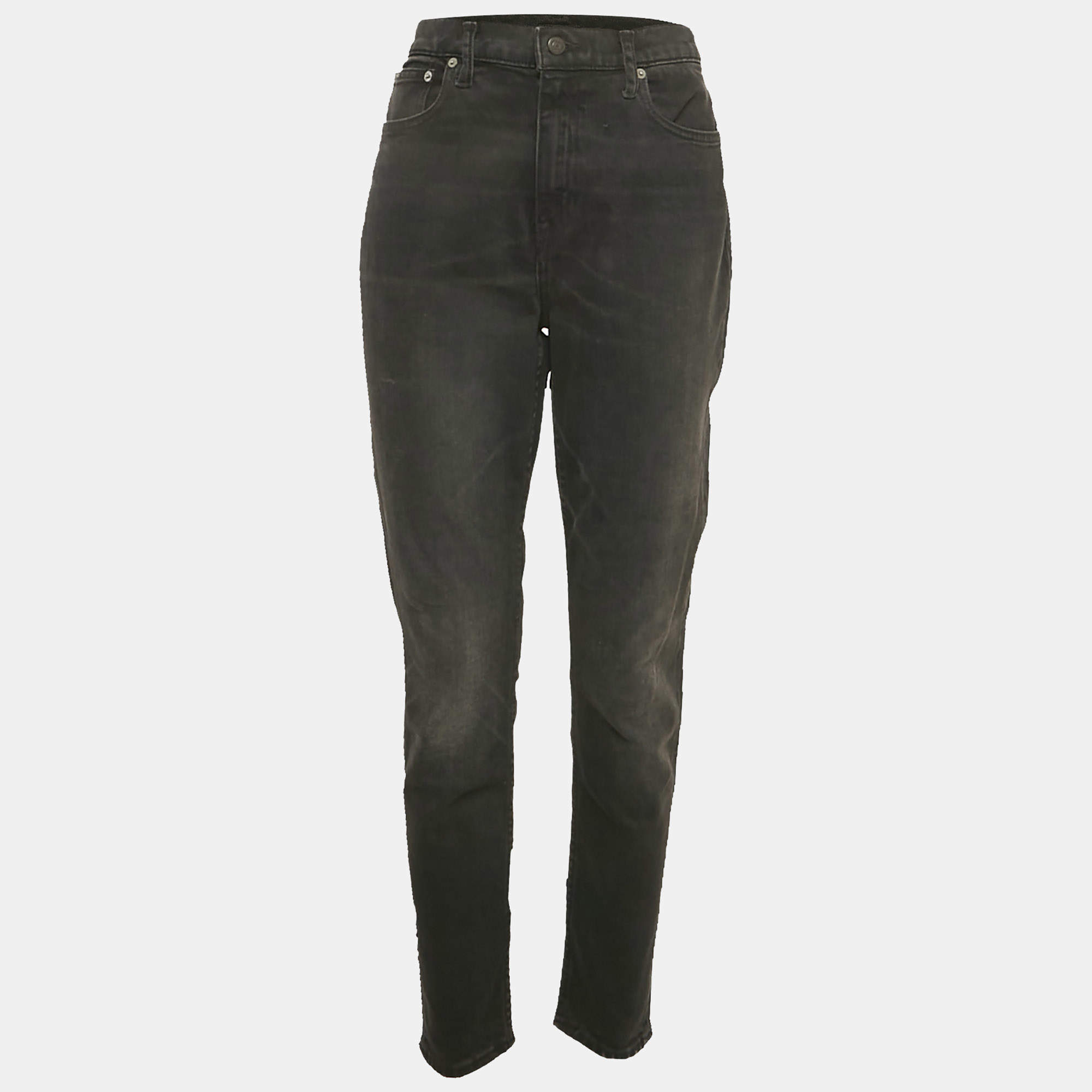 Polo Ralph Lauren Black Denim Skinny High Rise Ankle Length Jeans M 30"