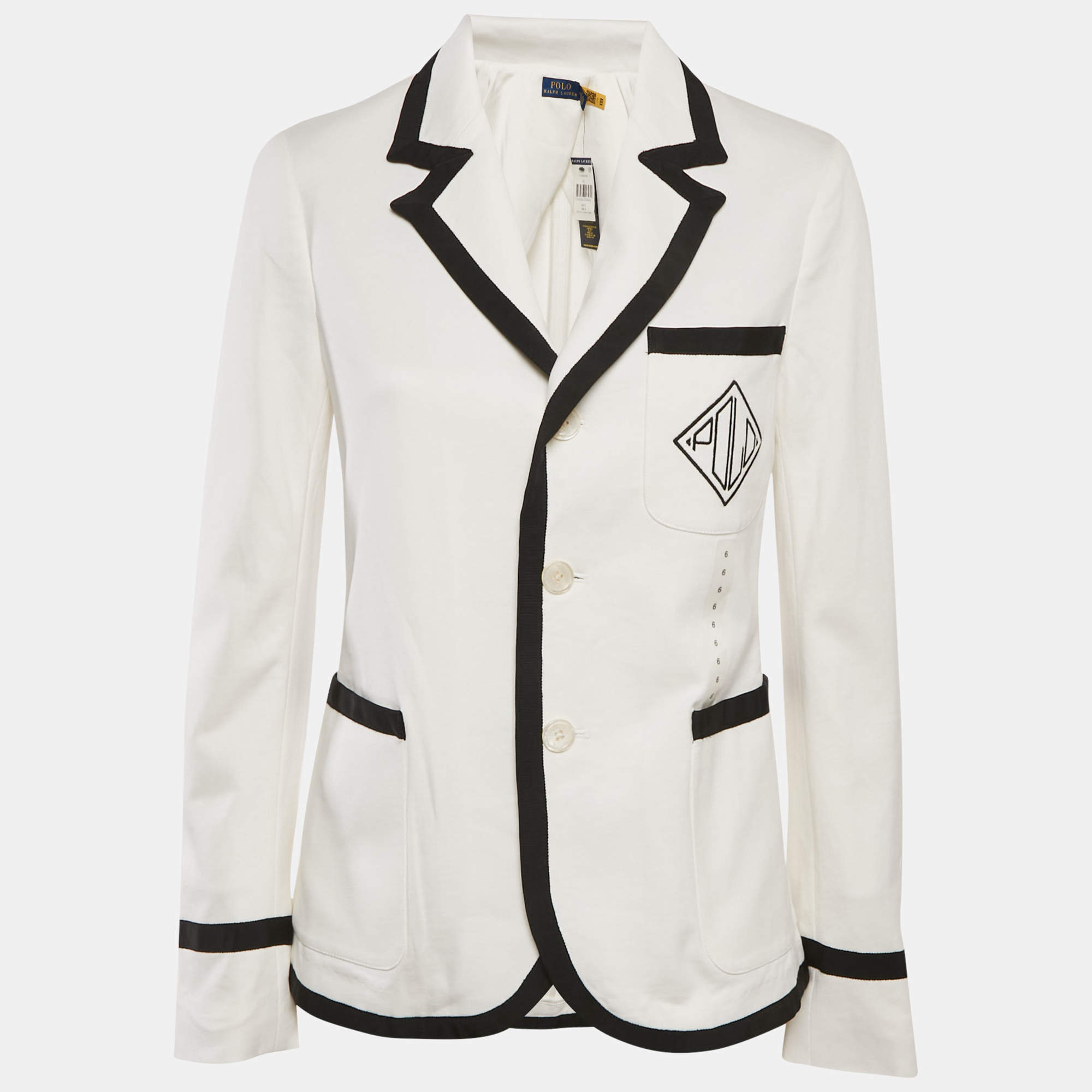 Polo Ralph Lauren White Cotton Knit Cricket Blazer M