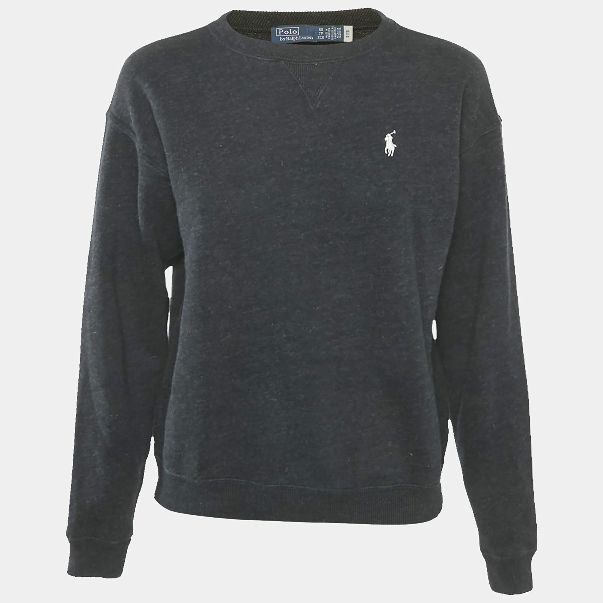 Pre Owned Polo Ralph Lauren Black Cotton Sweatshirt XS