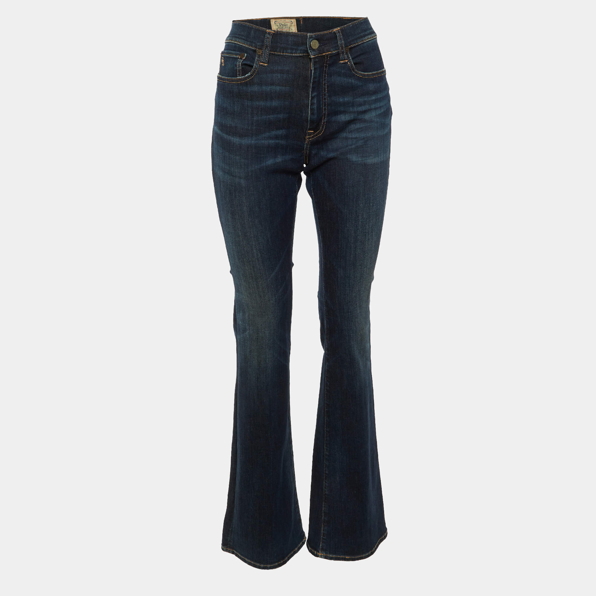 مملوكة مسبقًا بنطلون جينز بوللو رالف لورين دنيم أزرق قصّة بوتكات مقاس متوسط (ميديوم) الخصر 30 بوصة