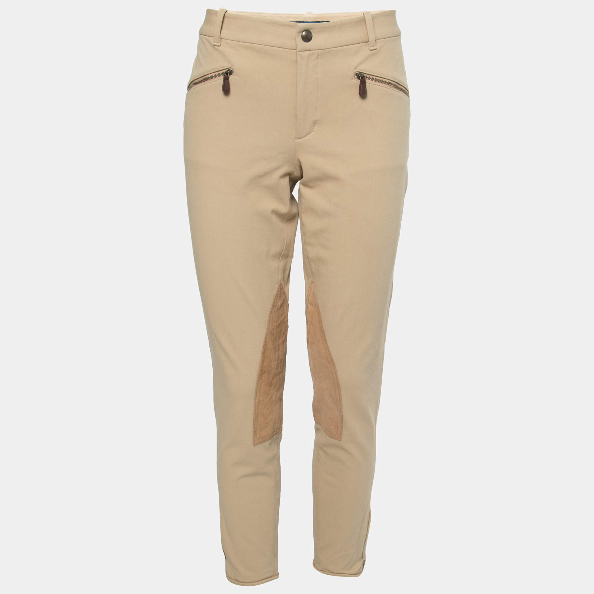 Pre Owned Polo Ralph Lauren Beige Cotton Trouser L