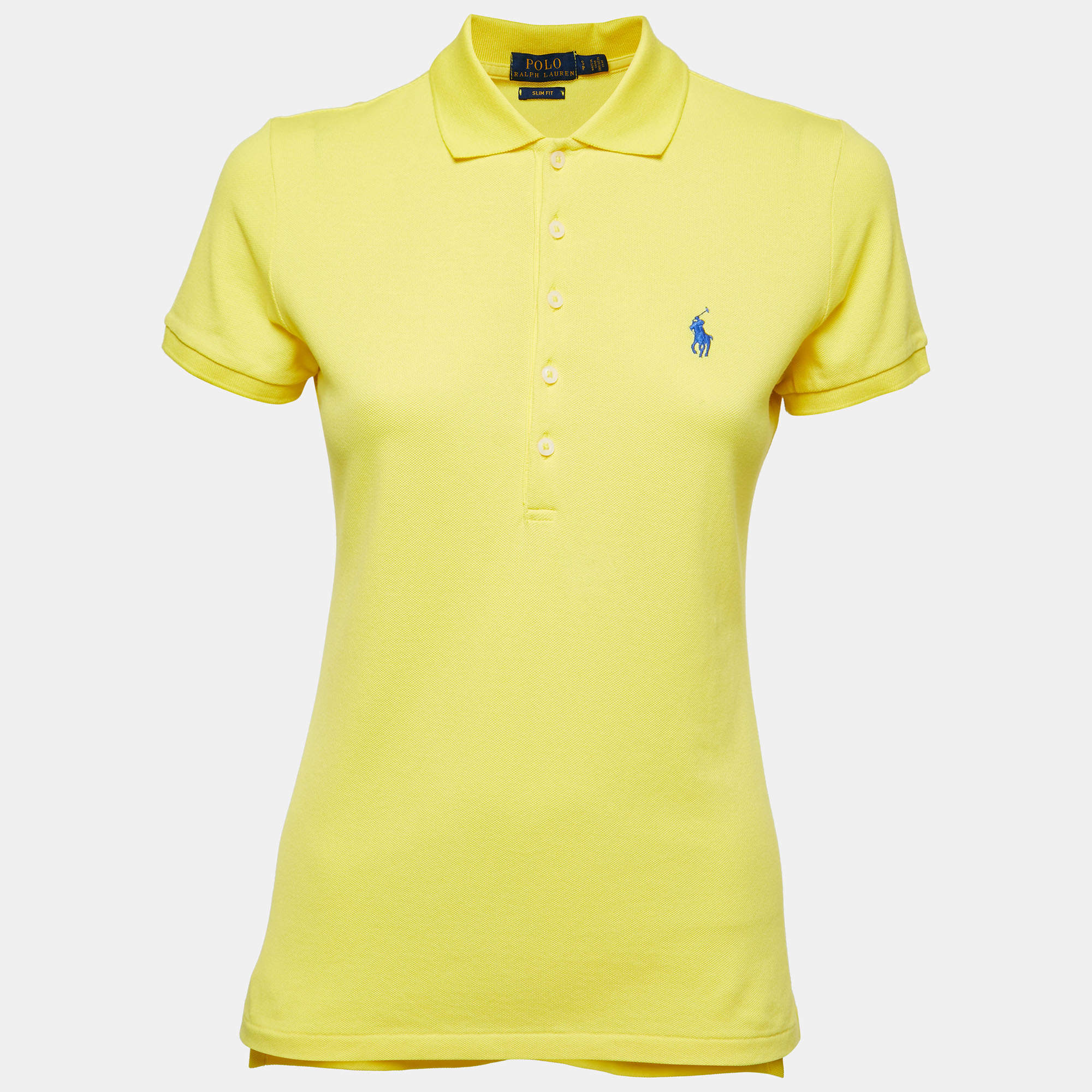 Polo Ralph Lauren Yellow Cotton Slim Fit Polo T-Shirt S Polo Ralph Lauren