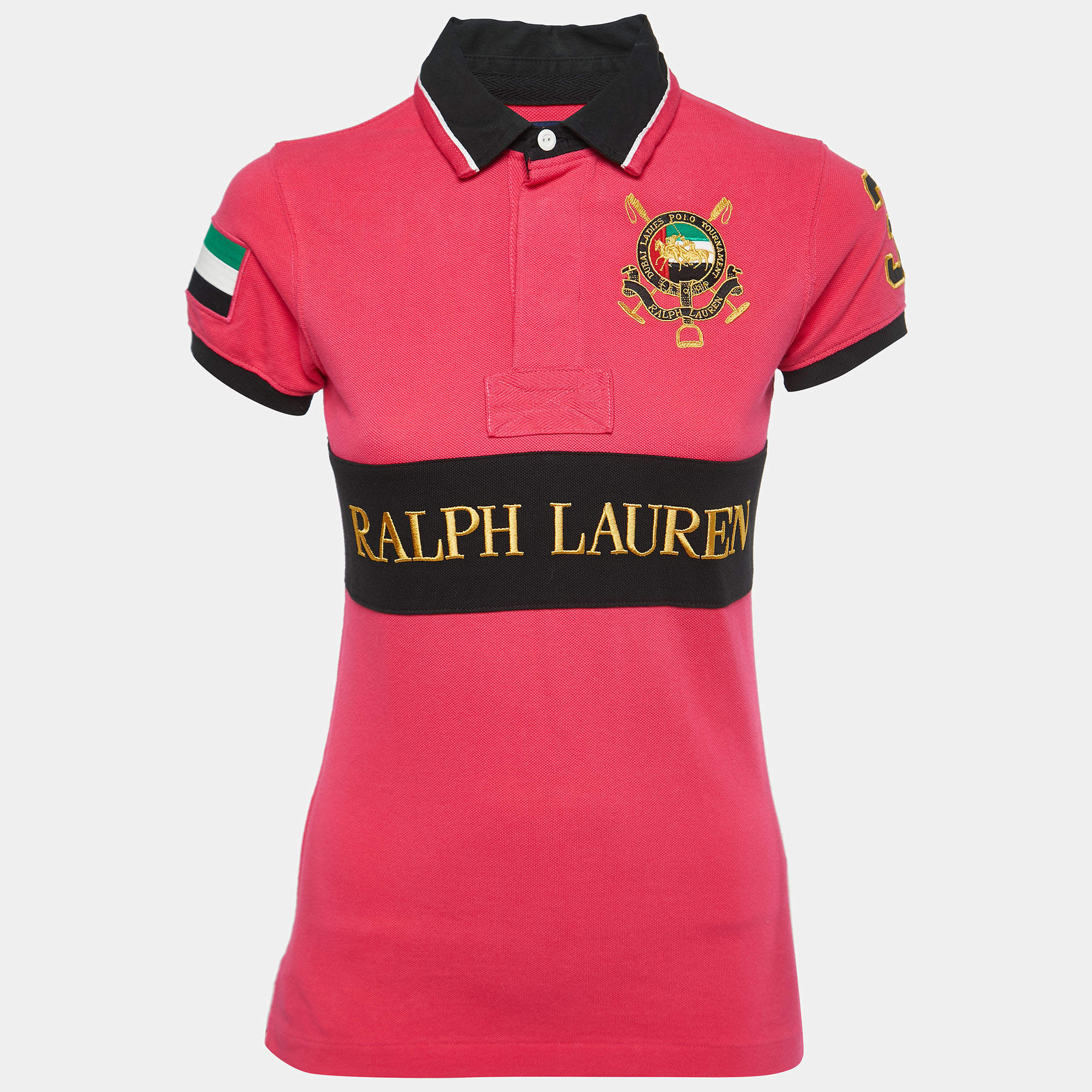 Tシャツ・カットソー Ralph Lauren SS24 Pink piquet polo shirt (710910898 001) Polo Ralph Lauren Pink Embroidered Cotton Pique Polo T-Shirt