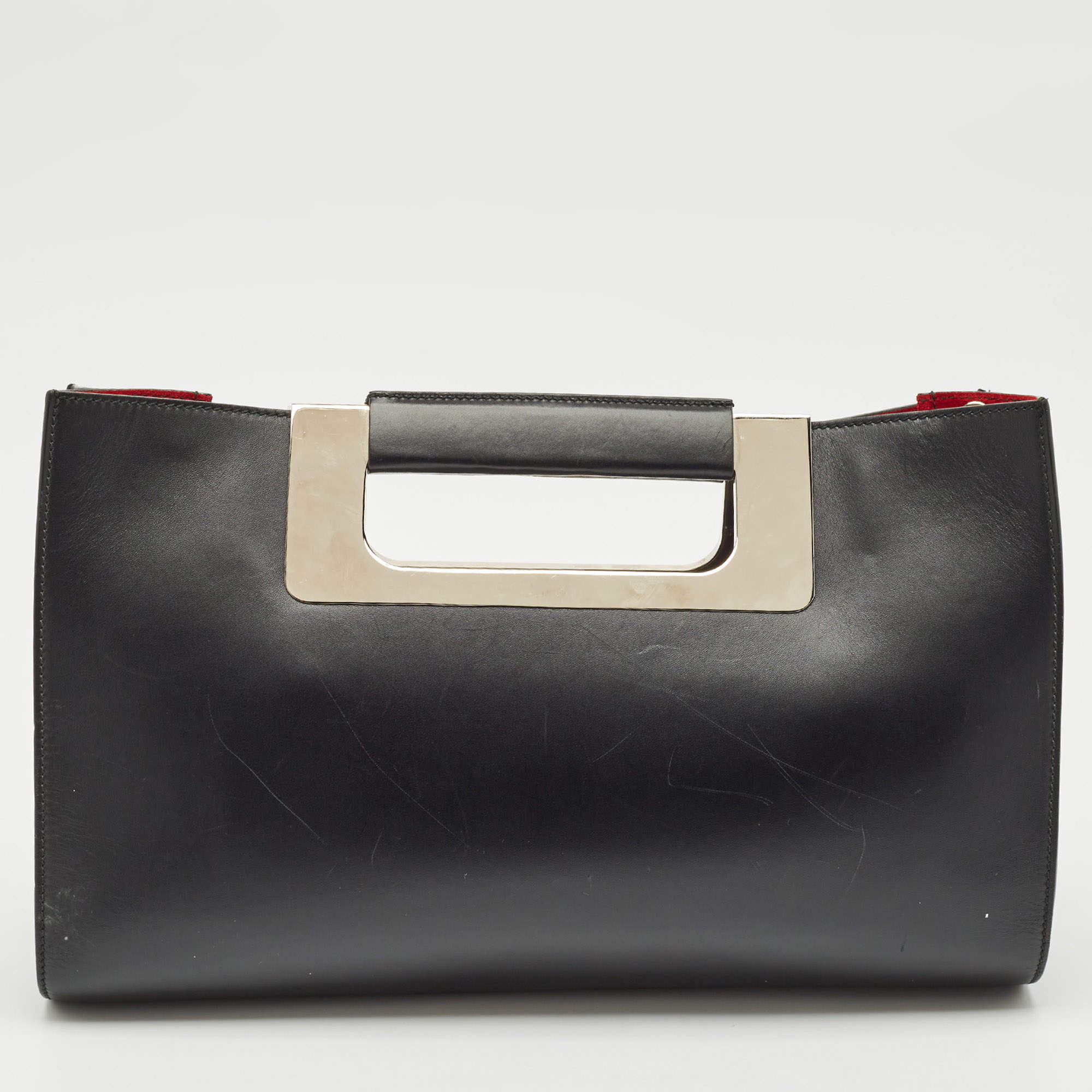 Porsche Design Black Leather Oversized Frame Clutch