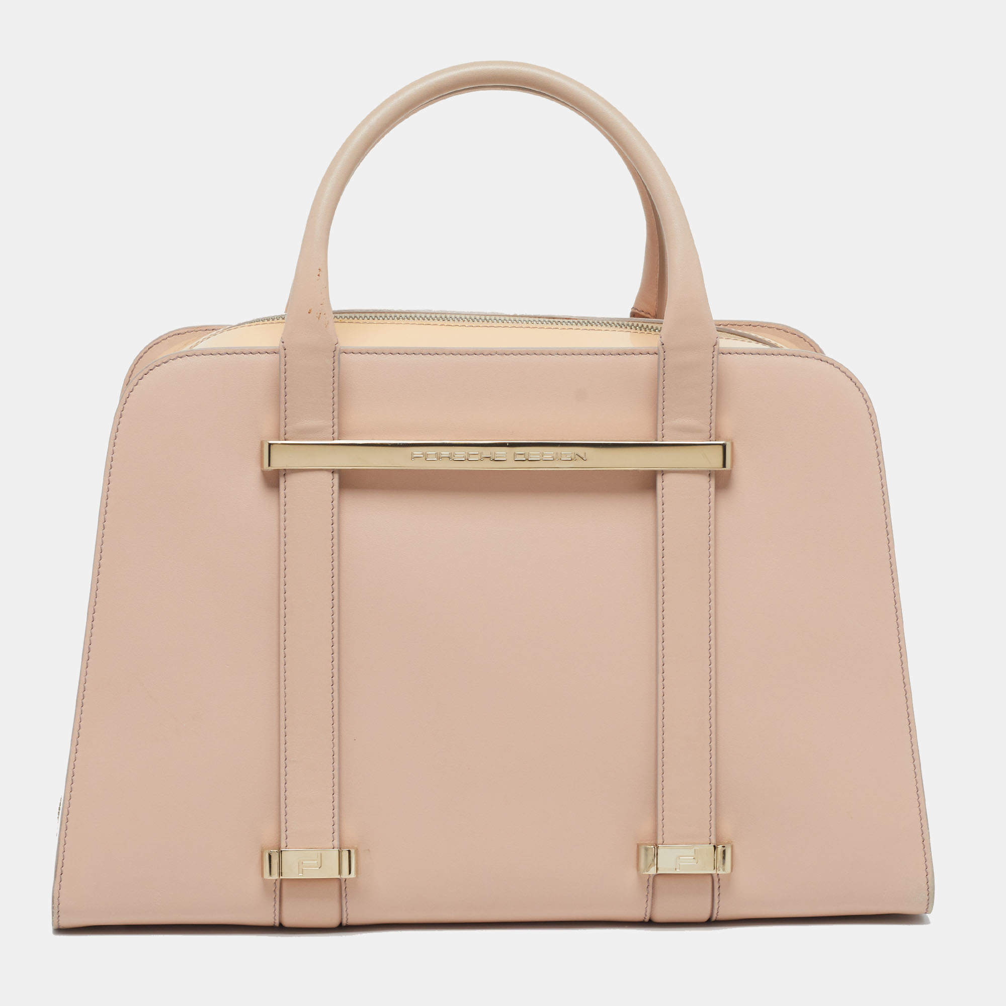 Pre Owned حقيبة ساتشل بورشه ديزاين توين جلد وبراءة اختراع زهري غباري