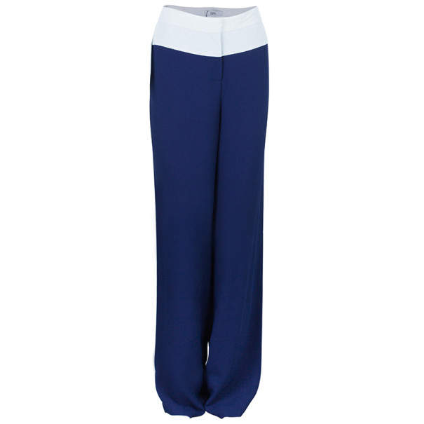 Prabal Gurung Navy Tuxedo Wide Leg Pants M
