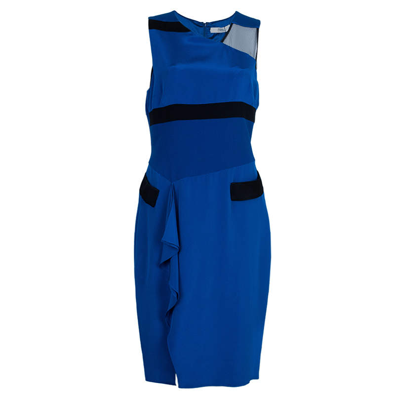 Pre Owned فستان برابال غورونغ بطية مشقوقة L