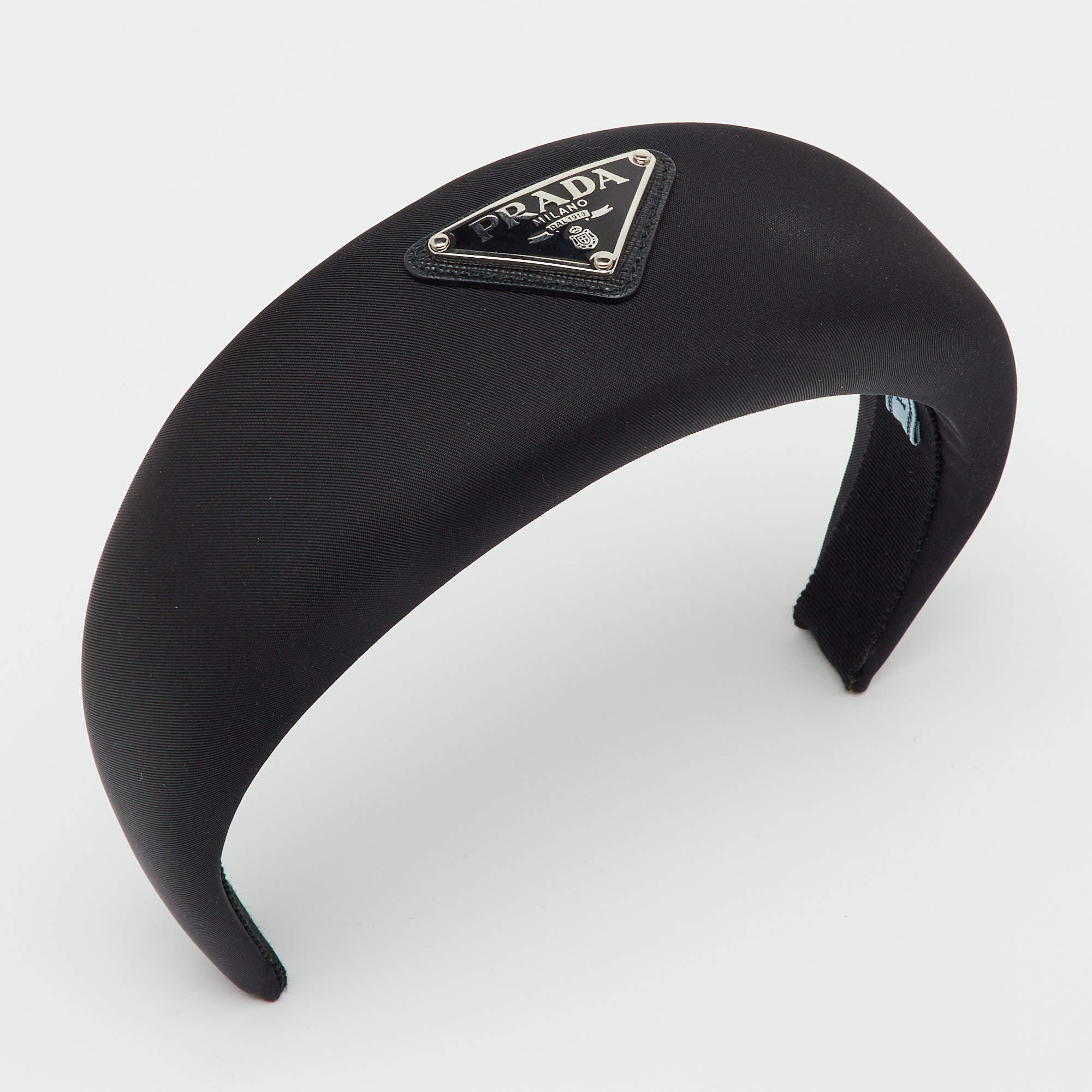 Pre Owned Prada Black Logo Re-Nylon Headband