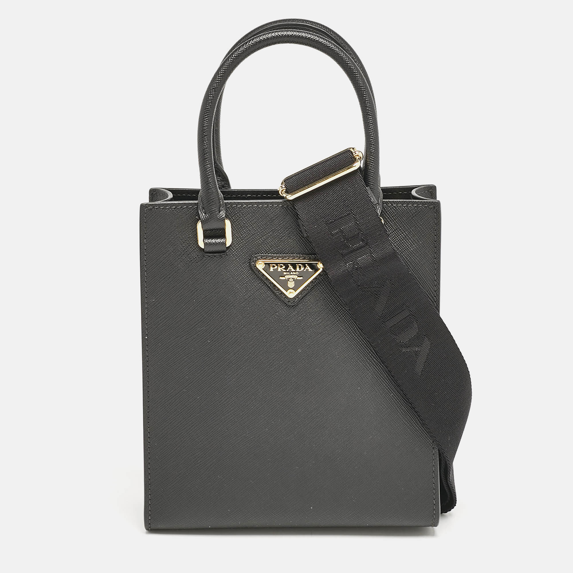 Prada Black Saffiano Leather Mini Tote