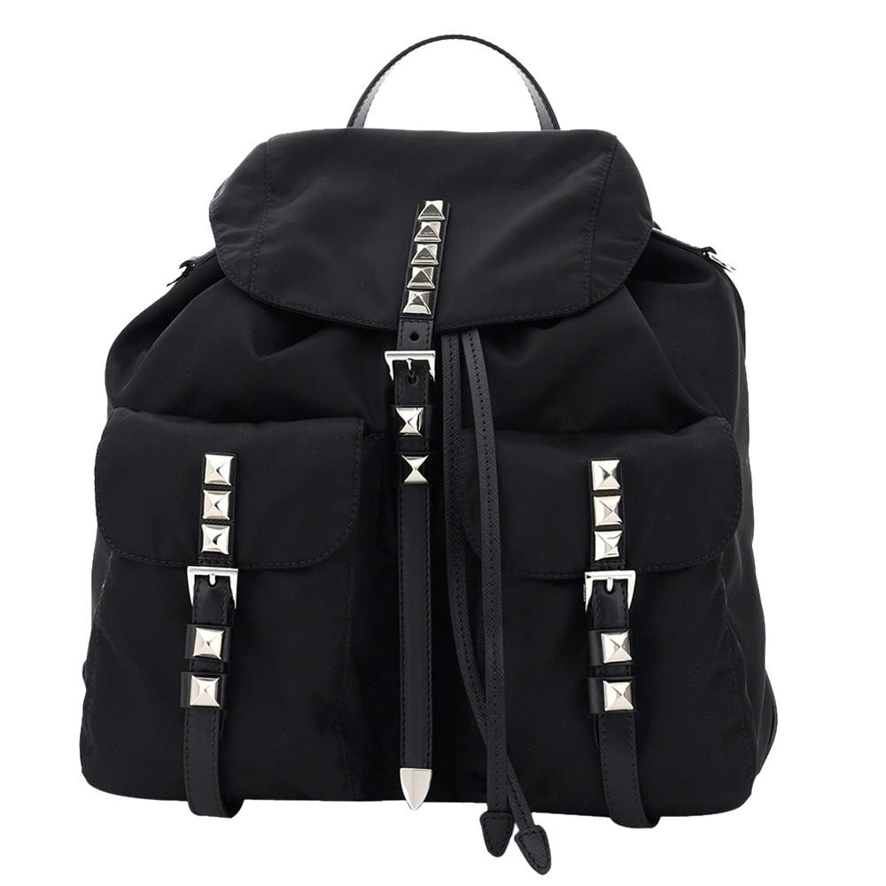 prada studded backpack