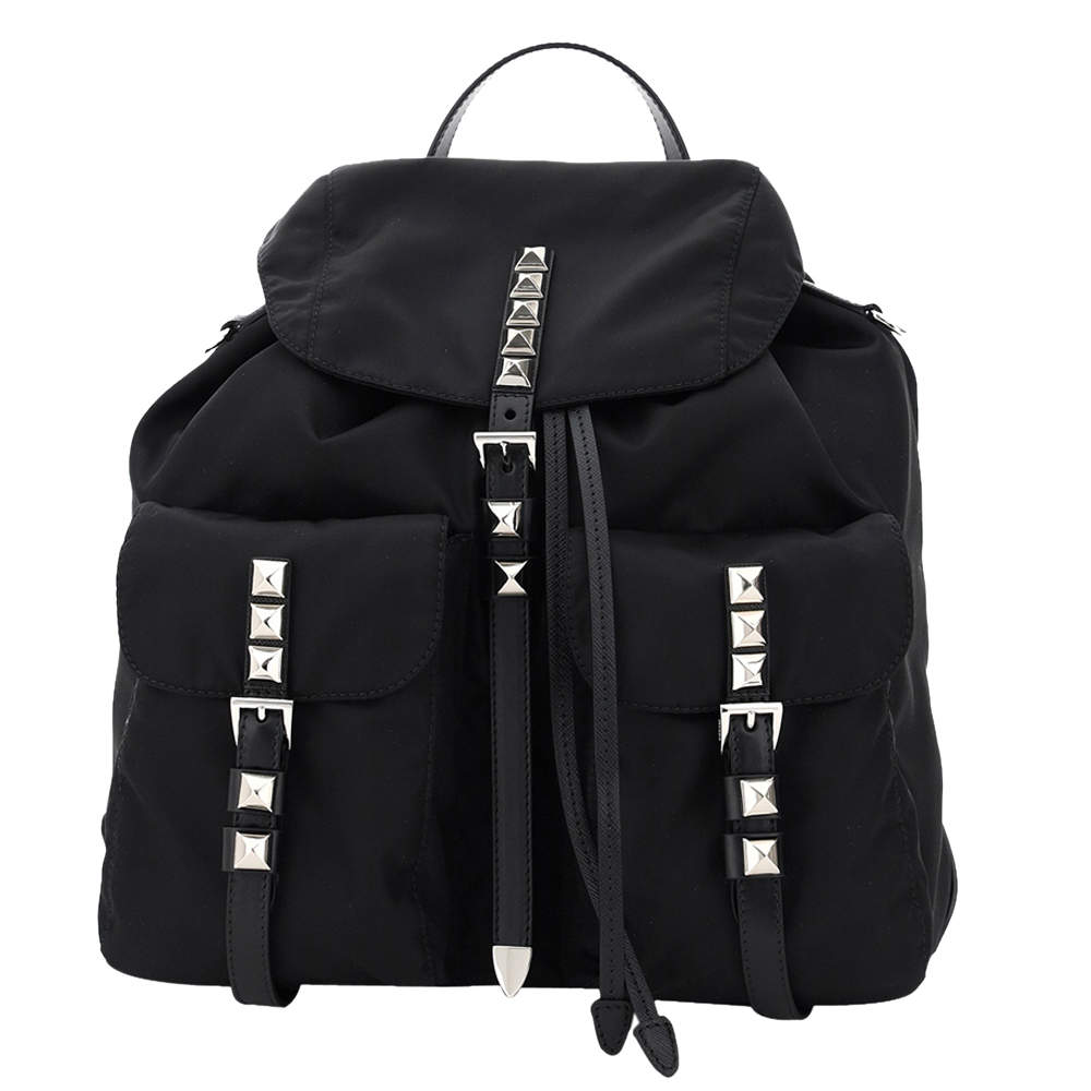 Prada Black New Vela Studded Backpack Prada | TLC