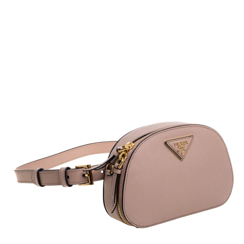 Prada Old Rose Saffiano Lux Leather Odette Belt Bag Prada