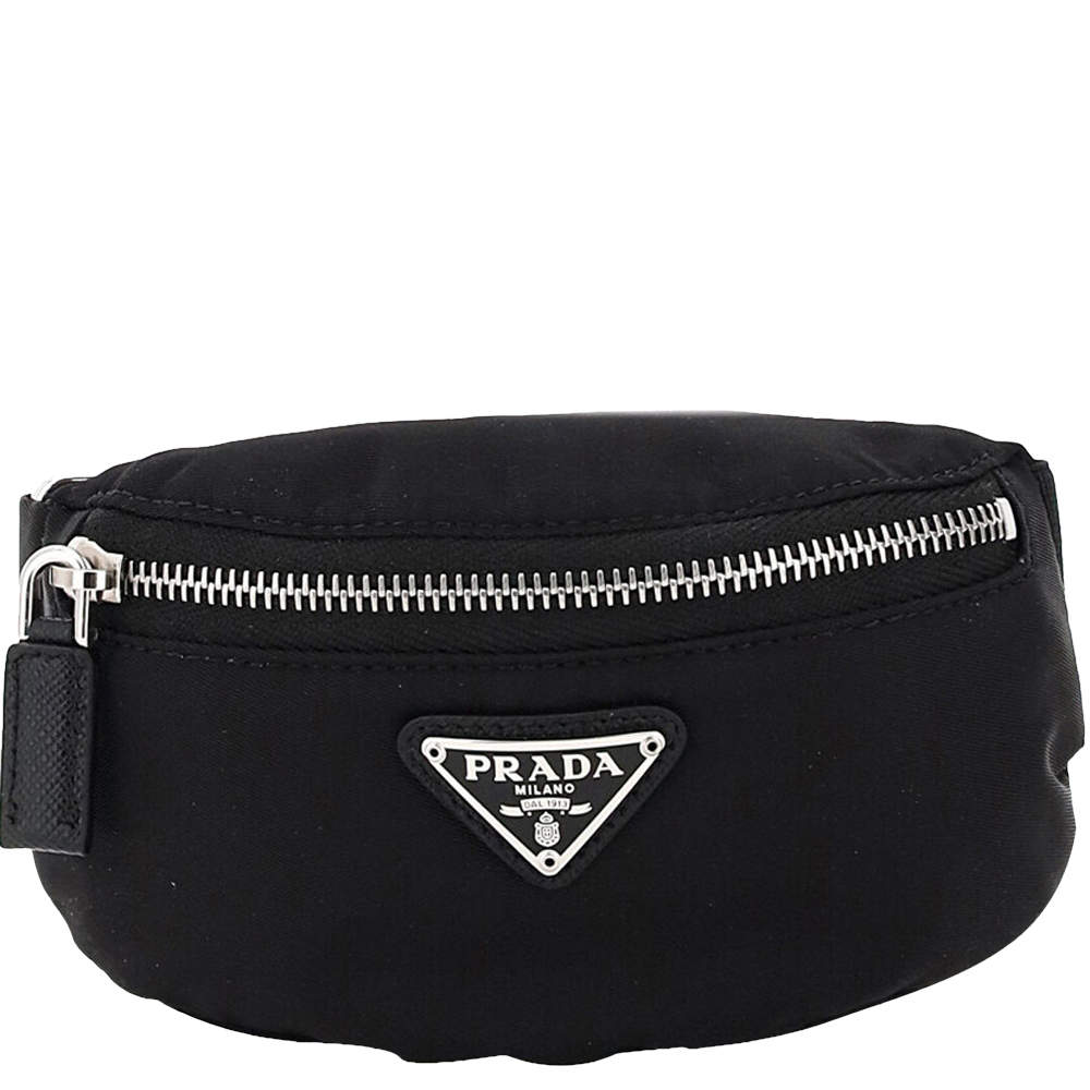 Prada Black Nylon Wrist Pouch Bag