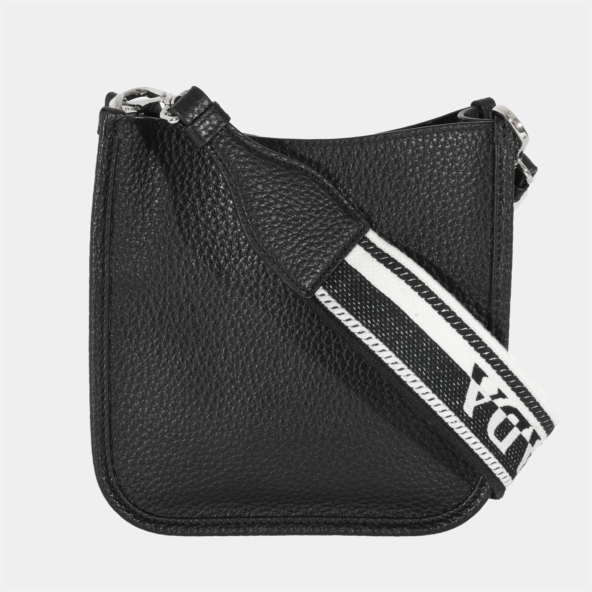 Prada Black Leather Logo Mini Shoulder Bag Prada | TLC