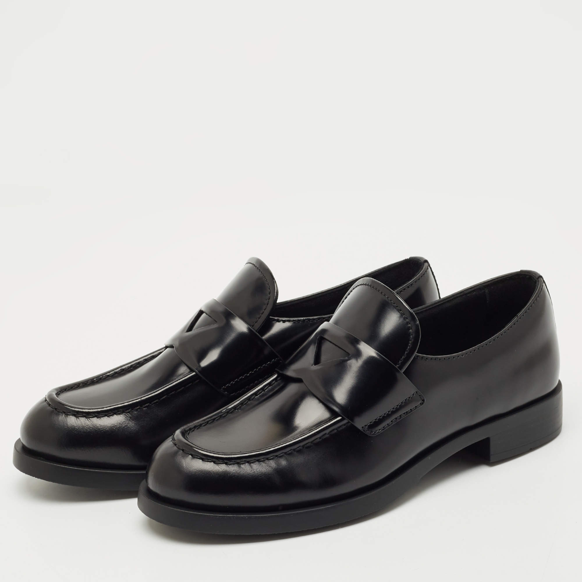 Loafers Prada Shoes Women Price Prada Black Brushed Leather Slip
