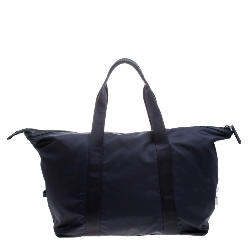 Prada Navy Blue Nylon Weekender Bag Prada TLC