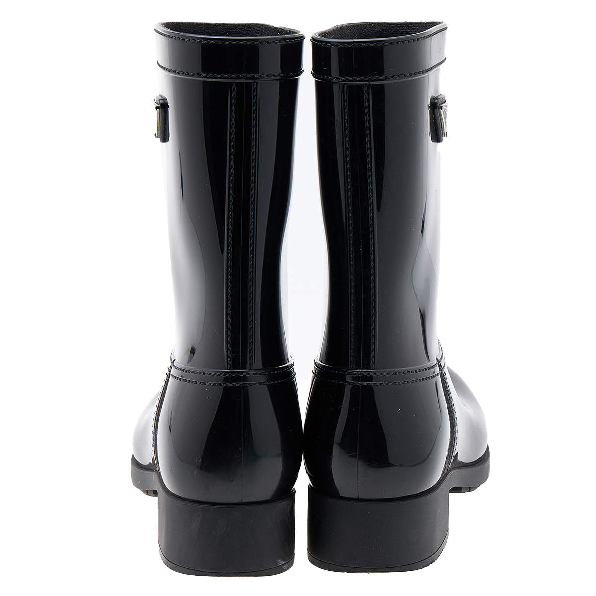 Prada Black Rubber Rain Boots Size 9.5/40 - Yoogi's Closet