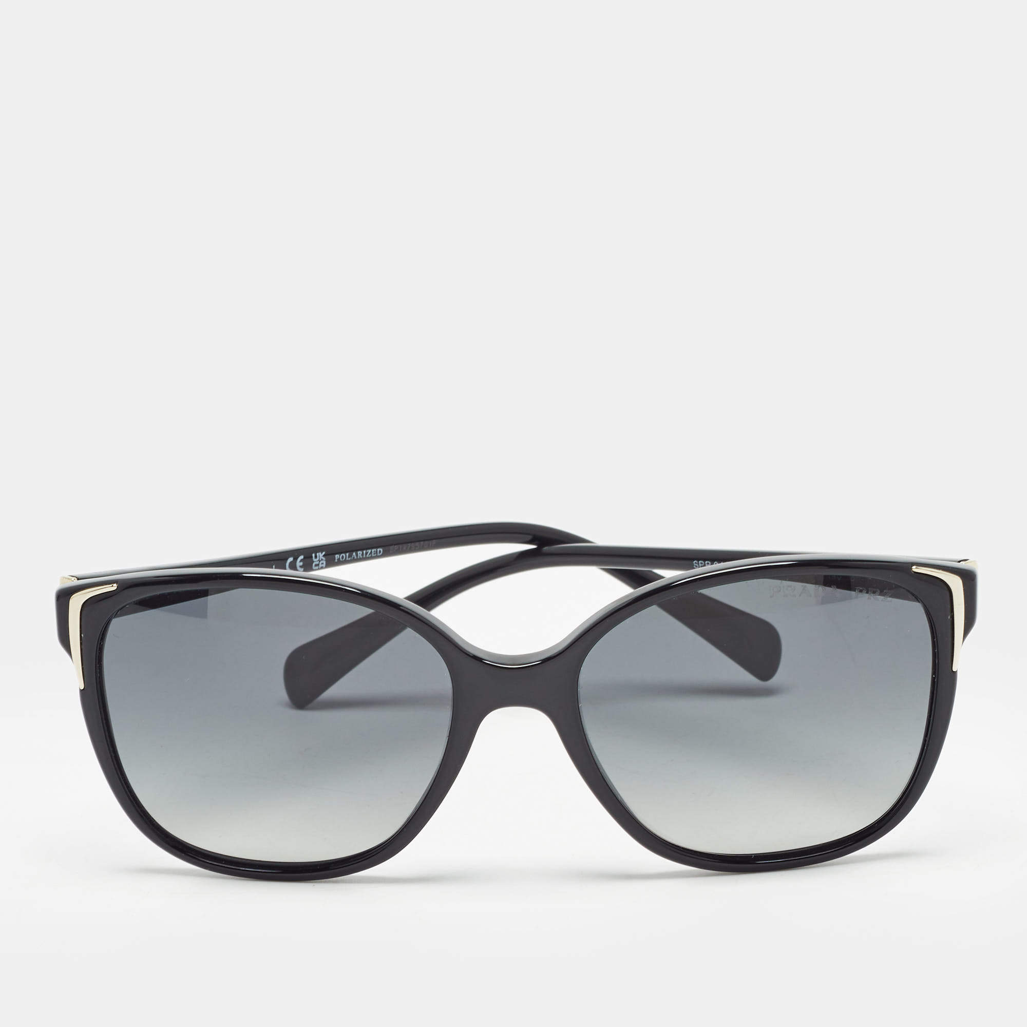 Prada Black Gradient SPR01O Polarized Frame Square Sunglasses