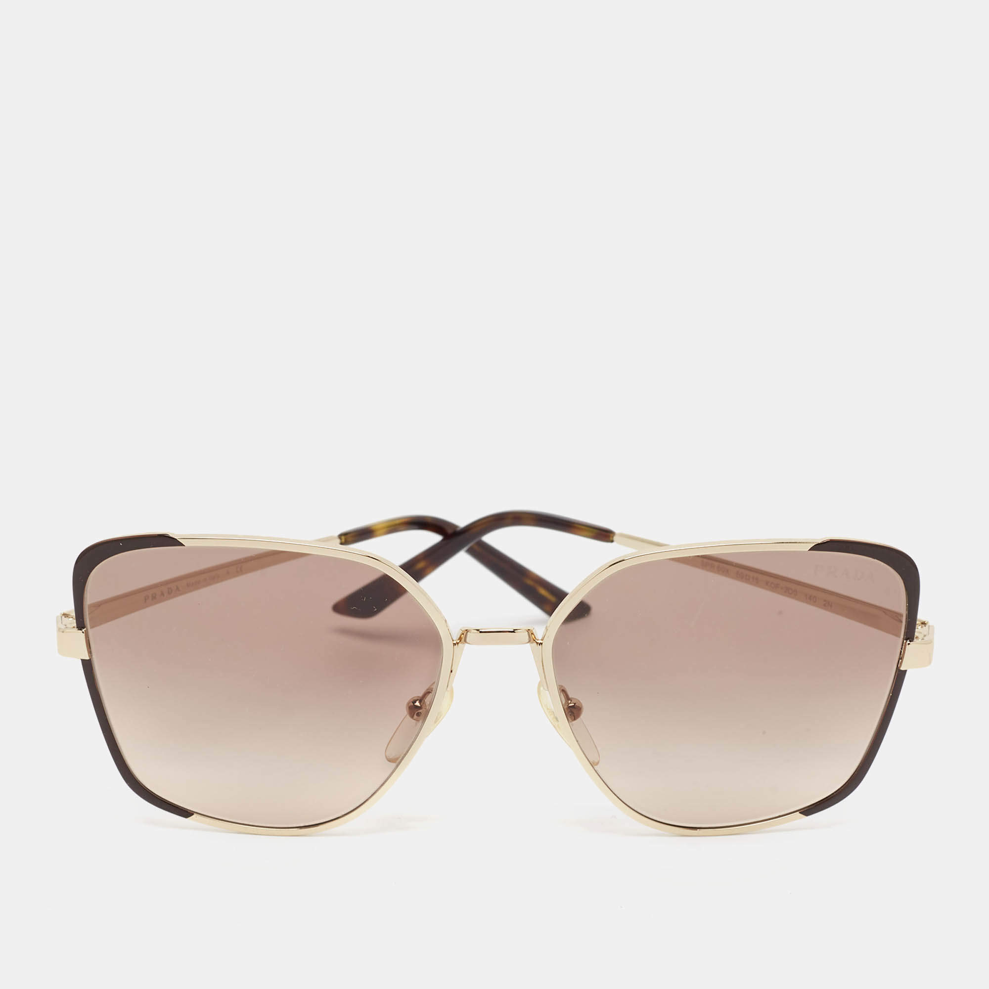 Prada Gold Tone/ Brown Gradient SPR60X Butterfly Sunglasses