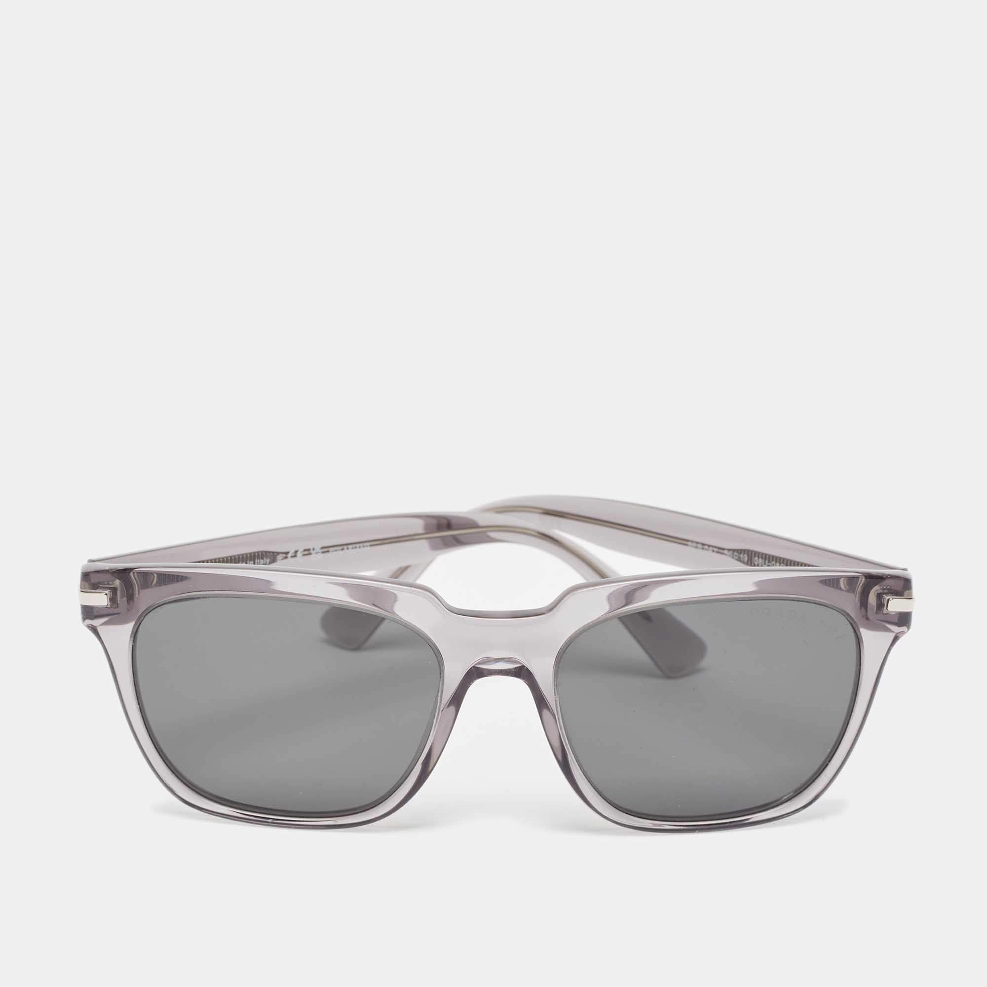 Prada Grey SPR04Y Polarized Rectangle Sunglasses